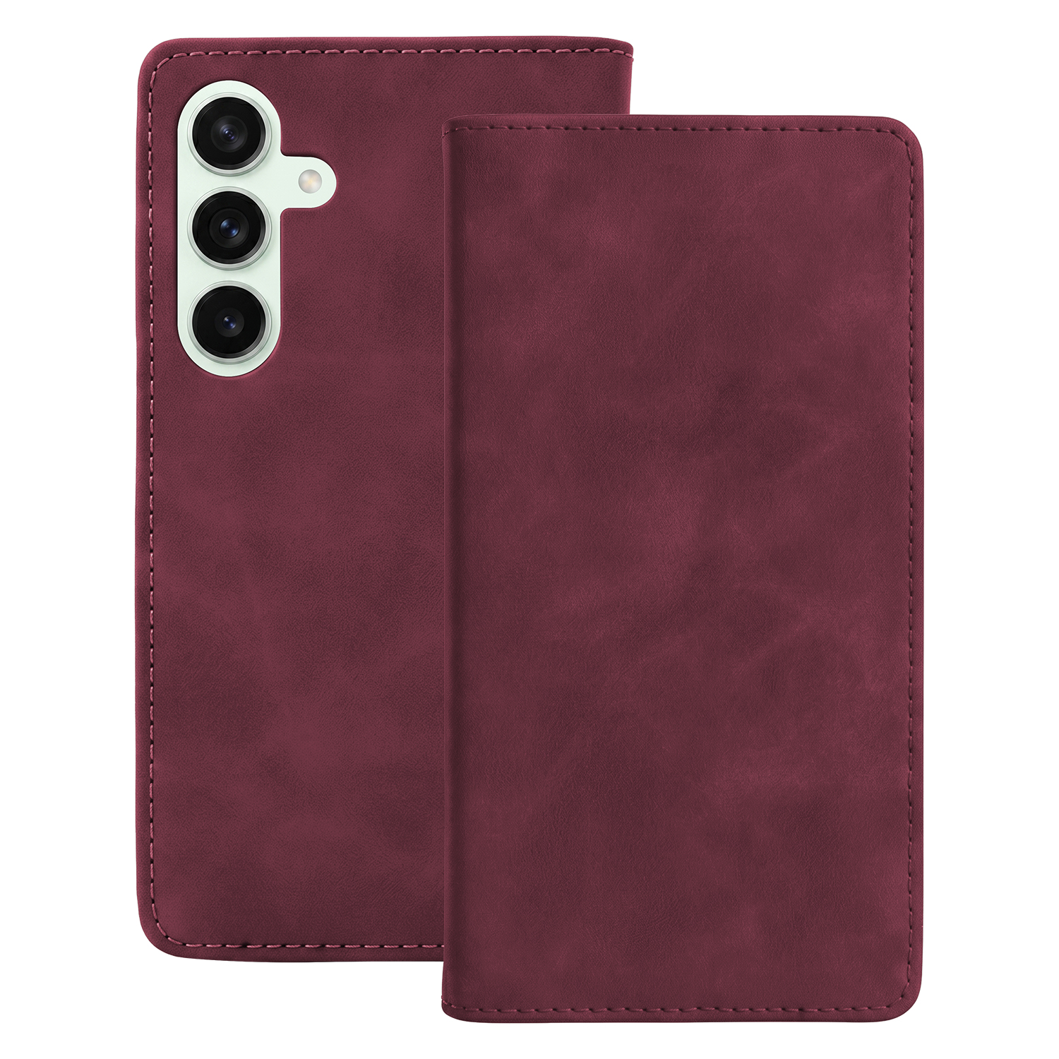 Smart Suede maciņš priekš Samsung Galaxy S25, bordo