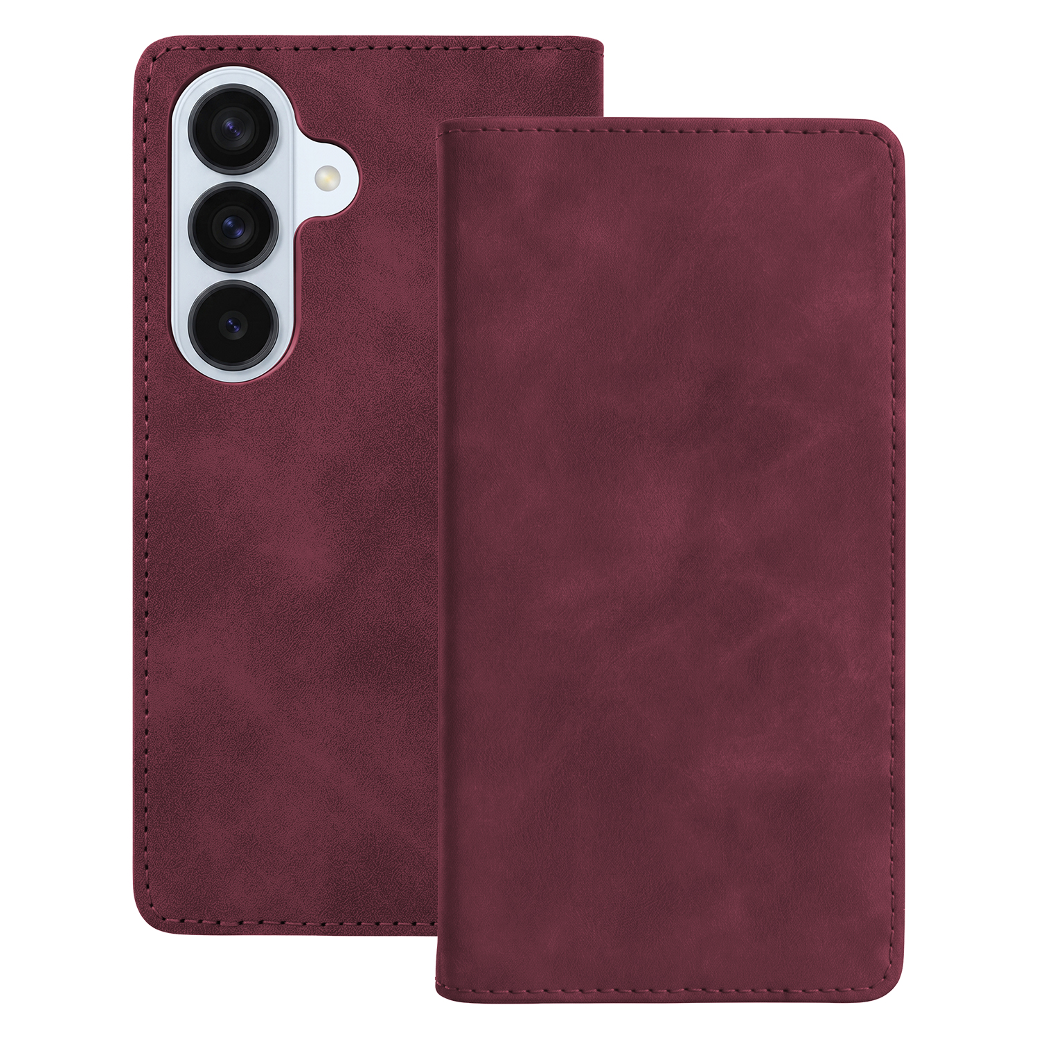Smart Suede maciņš priekš Samsung Galaxy S26, bordo