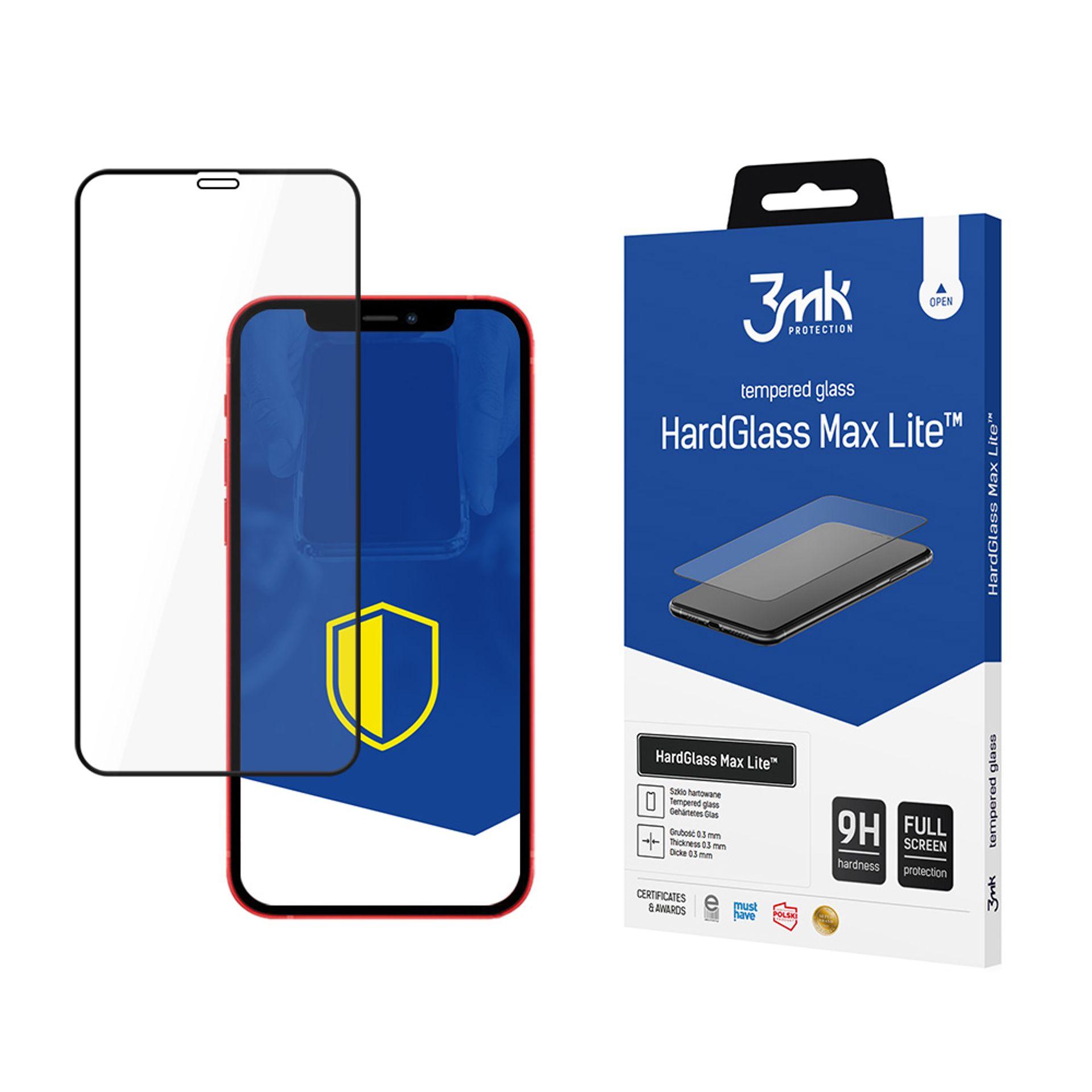 Apple iPhone 12 Mini melns - 3mk HardGlass Max Lite aizsargstikls