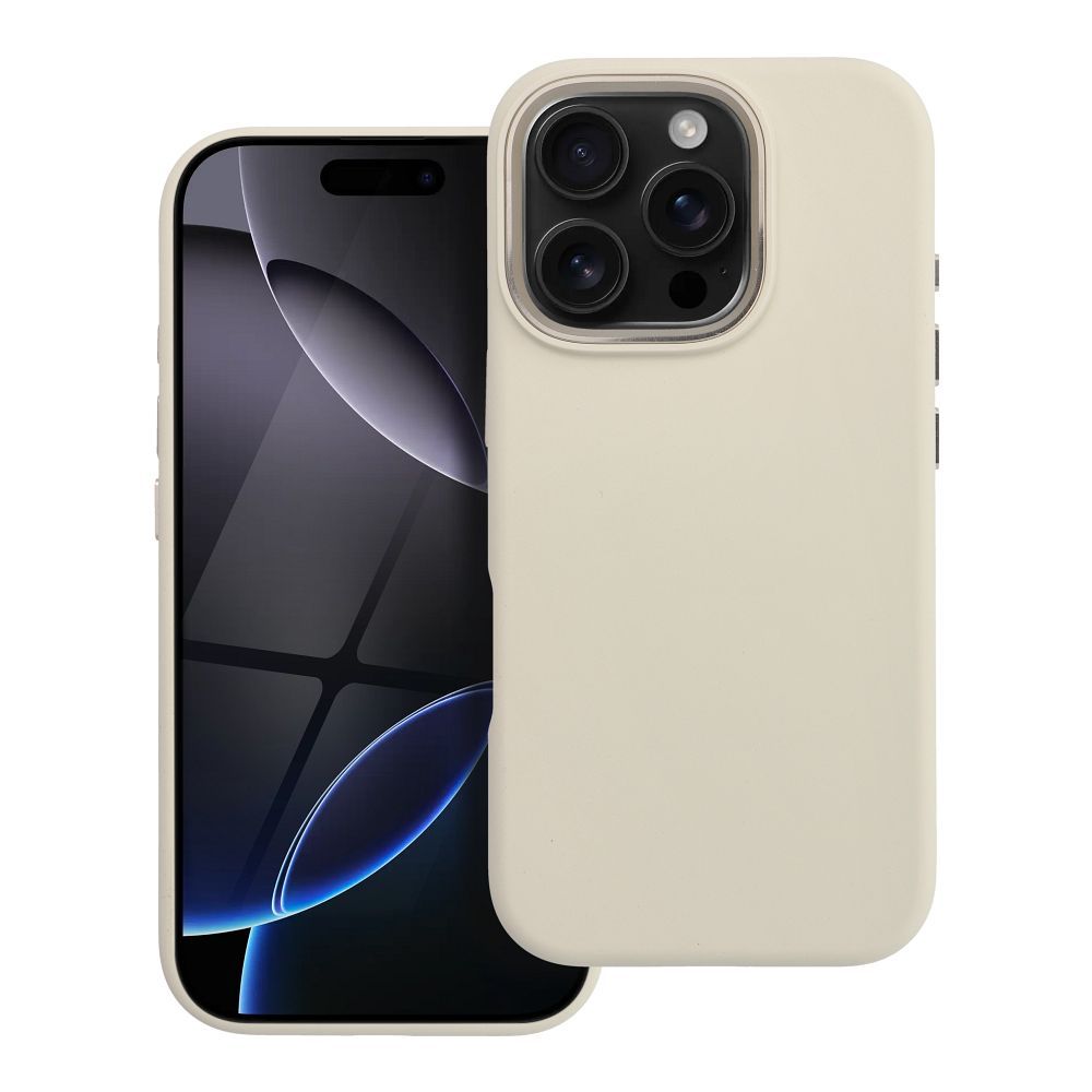 Maciņš priekš iPhone 16 PRO Forcell F-Protect Frame Premium saderīgs ar Magsafe antīki balts