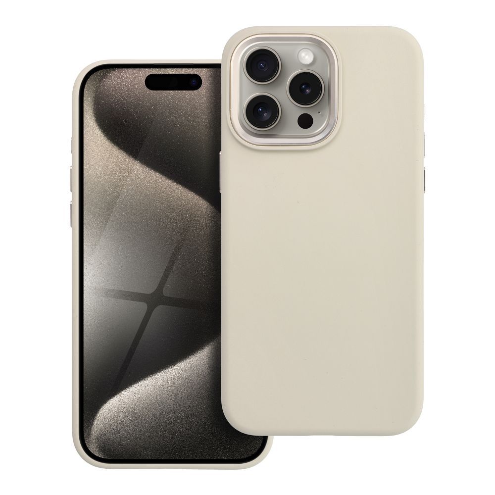 Case for iPhone 15 PRO MAX Forcell F-Protect Frame Premium compatible with Magsafe antique white