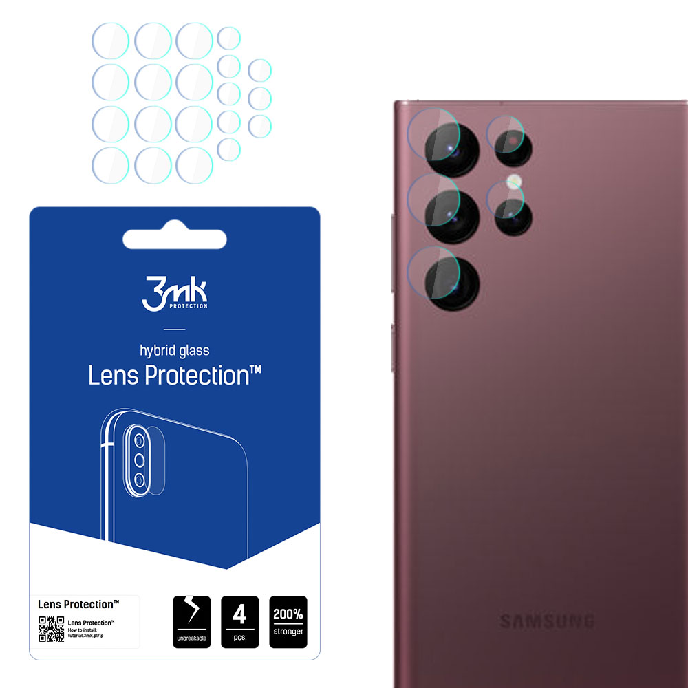 3mk objektīva aizsardzība™ hibrīda kameras stikls Samsung Galaxy S22 Ultra 5G