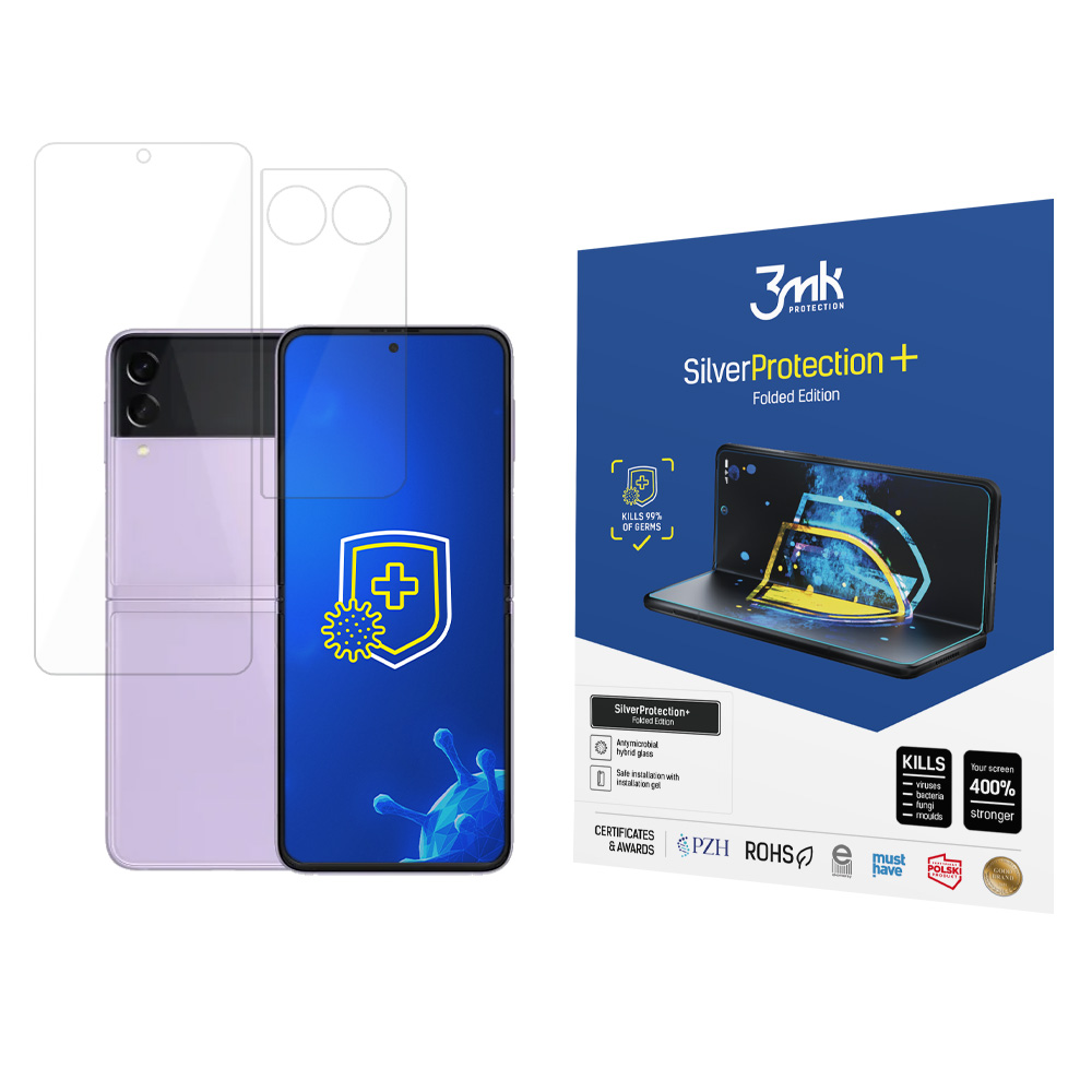 3MK Silver Protect + Sam Z Flip 3 5G salokāmā ekrāna antimikrobiālā plēve