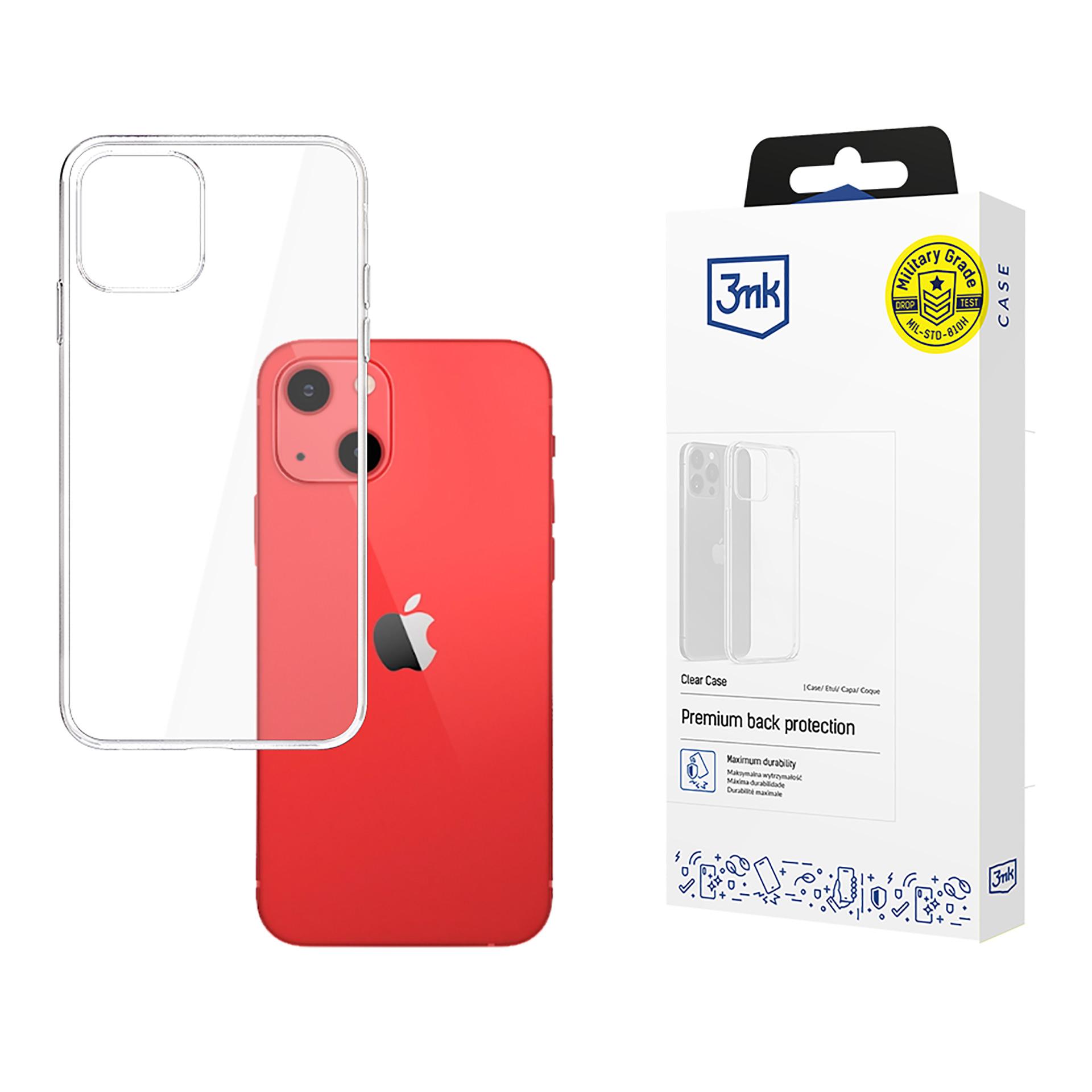 Viedtālruņa apvalks (m) iPhone 13 silikona no 3MK Clear Case sērijas - caurspīdīgs (m)