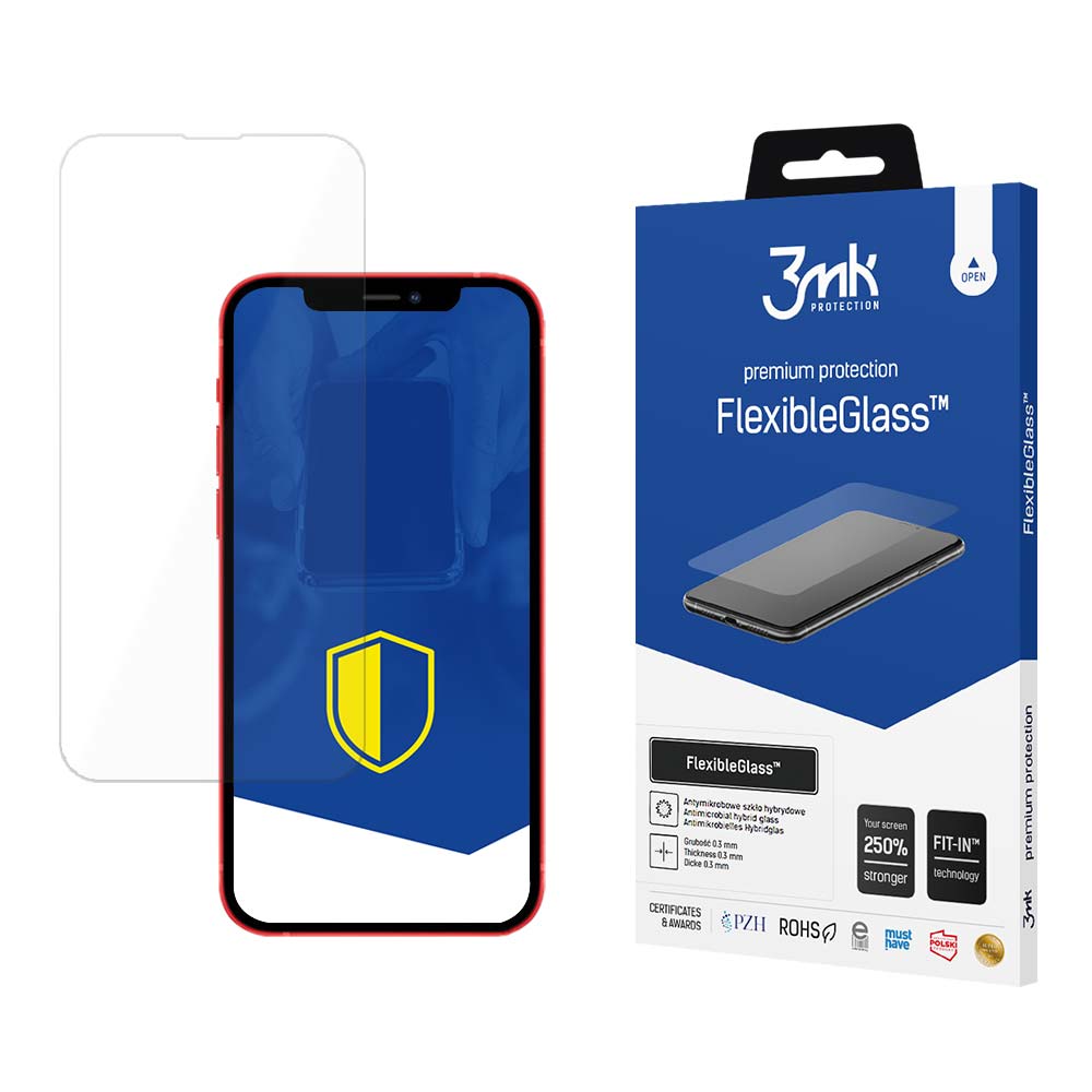 Rūdīts stikls iPhone 13 Pro / iPhone 13 hibrīda elastīgs 7H no 3mk FlexibleGlass sērijas