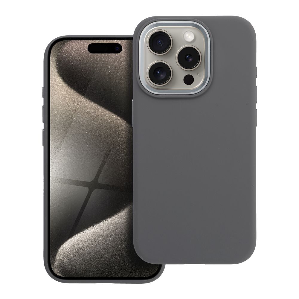 Maciņš priekš iPhone 15 PRO Forcell F-Protect Frame Premium saderīgs ar Magsafe pelēks