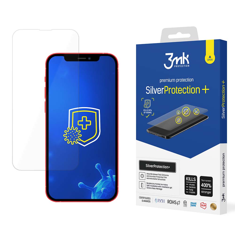 3mk SilverProtection+ pretmikrobu triecienizturīga ekrāna aizsargplēve ierīcei iPhone 13 / 13 Pro