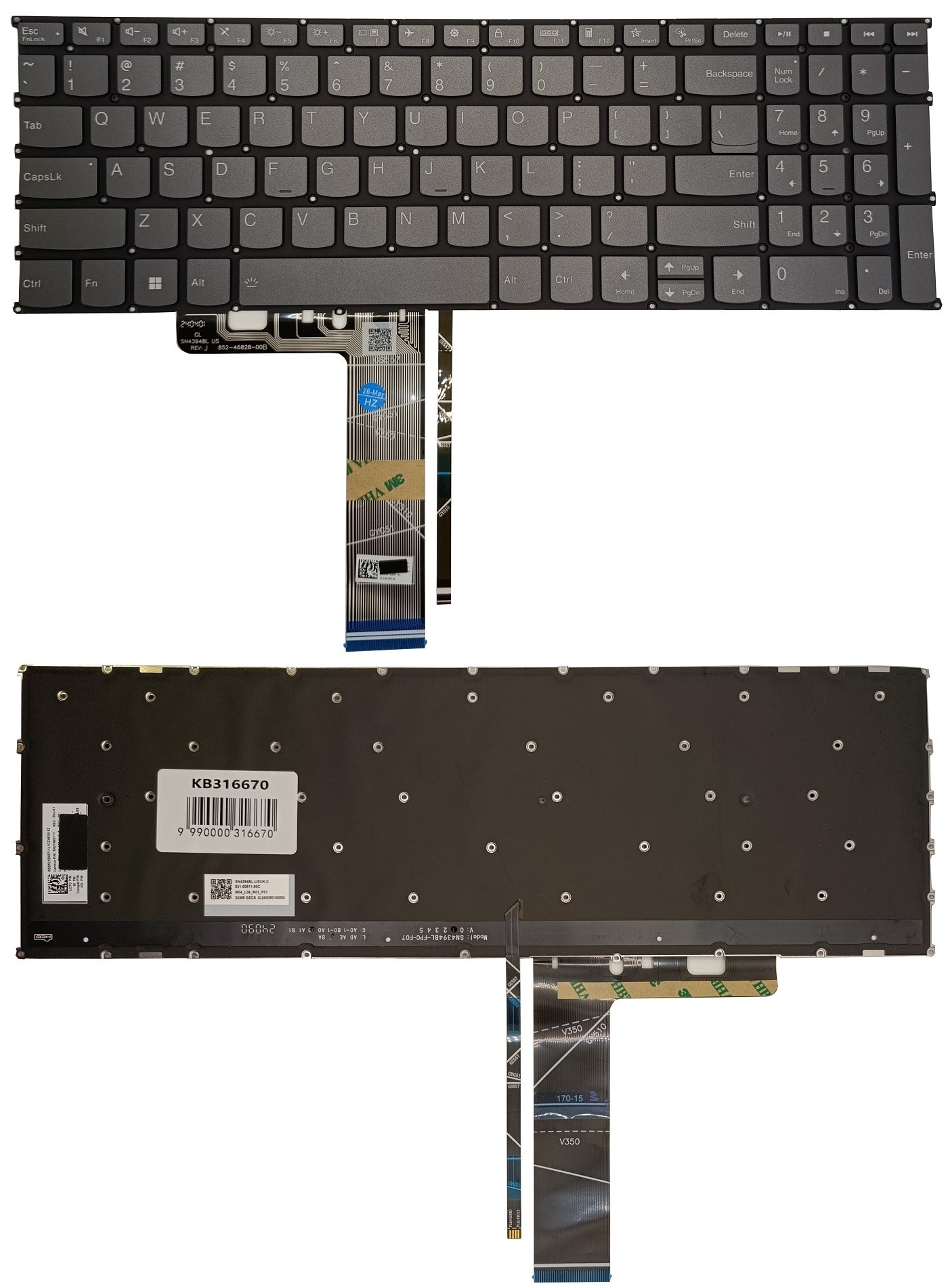 Tastatūra LENOVO IdeaPad Slim 3 15IAH8, ar apgaismojumu, ASV izkārtojums