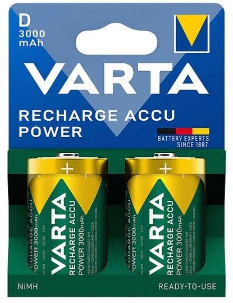 VARTA uzlādējams akumulators R20 (D tips) 3000mAh Accu Power 2 gab.