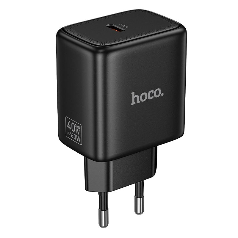 Telefona GaN lādētājs Hoco USB C PD AVS 40W max 60W N83 melns