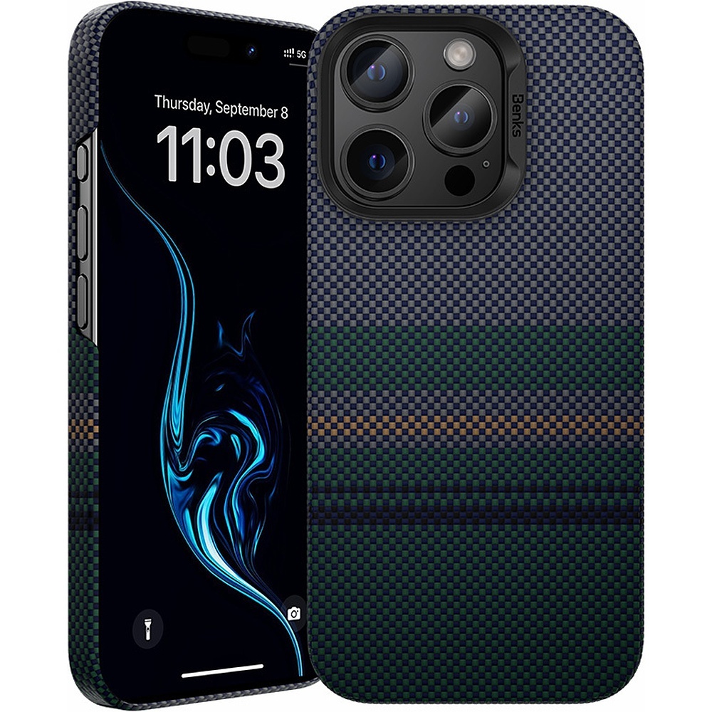 Benks Magnētiskais Armor Air Aurora Kevlar 600D viedtālruņa apvalks Iphone 16 Pro Max