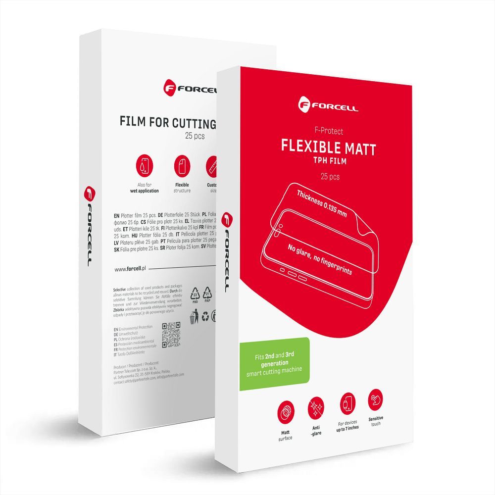 Plēve griešanas iekārtai 2. un 3. paaudzes Forcell F-Protect Flexible MATT 196 x 125 mm 25 gab.