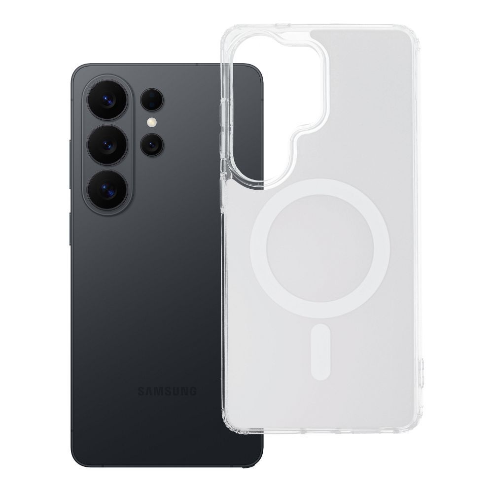 Maciņš Samsung S26 ULTRA Clear Fusion Mag Cover saderīgs ar MagSafe balts