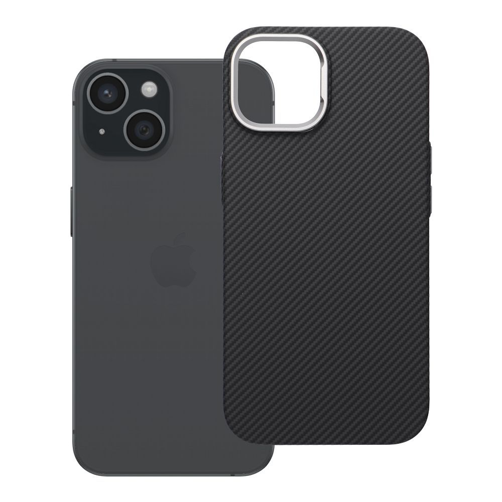 Ar MagSafe saderīgs K-Look maciņš iPhone 15, melns