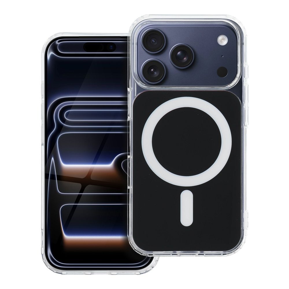 Case for iPhone 17 Pro / 18 Pro (low camera edge) Clear Fusion Mag Cover compatible with MagSafe black
