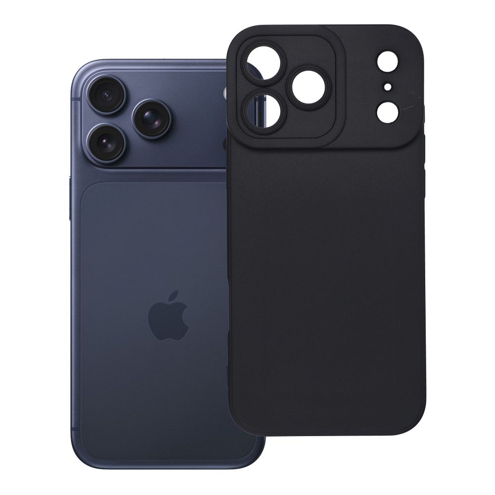 Maciņš iPhone 17 Pro Max / 18 Pro Max (zema kameras mala) Matt 2.0 melns