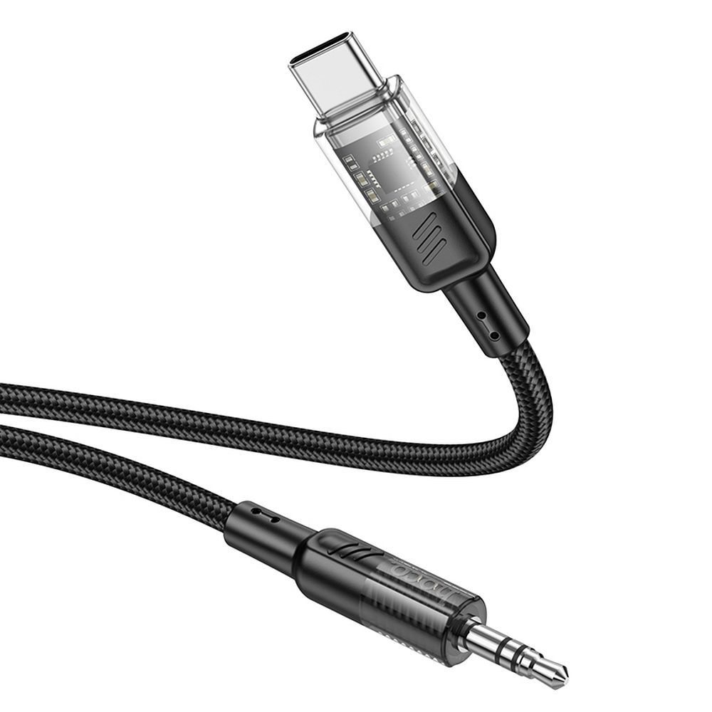 AUX kabelis Jack 3,5 mm uz USB C Hoco 1,2 m UPA27 melns