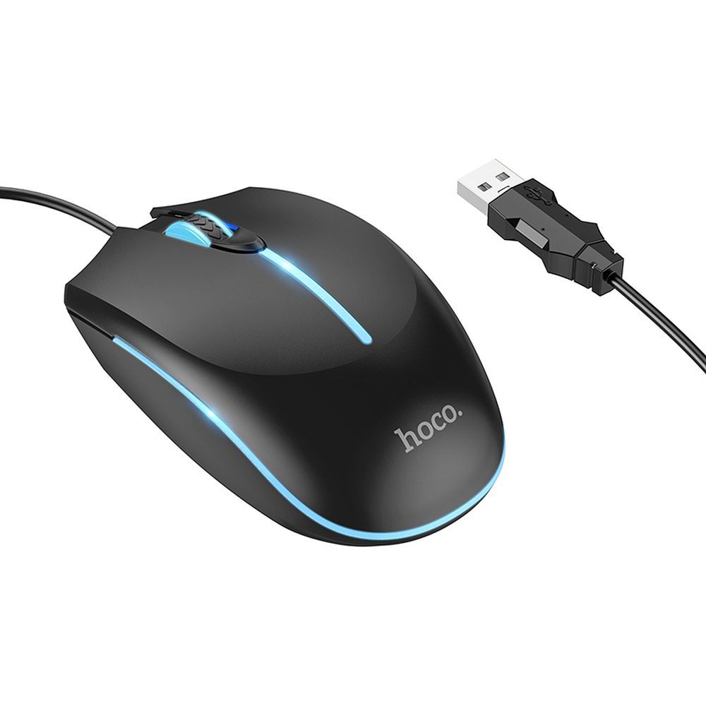 Vadu spēļu pele Hoco USB A 2400 dpi GM37 melna