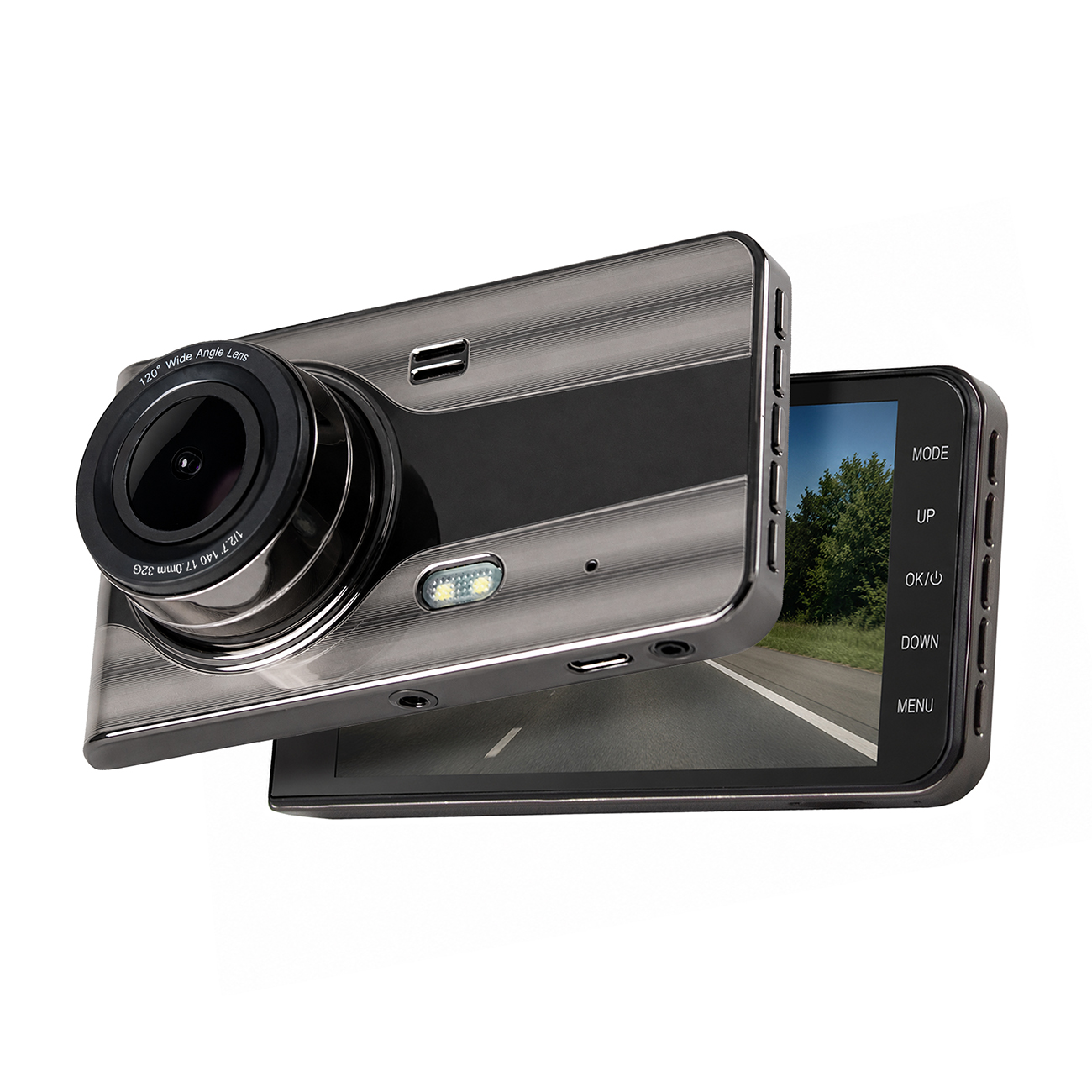 DVR979G Full HD G-sensor LCD auto video reģistrators ar atpakaļskata kameru - bēša