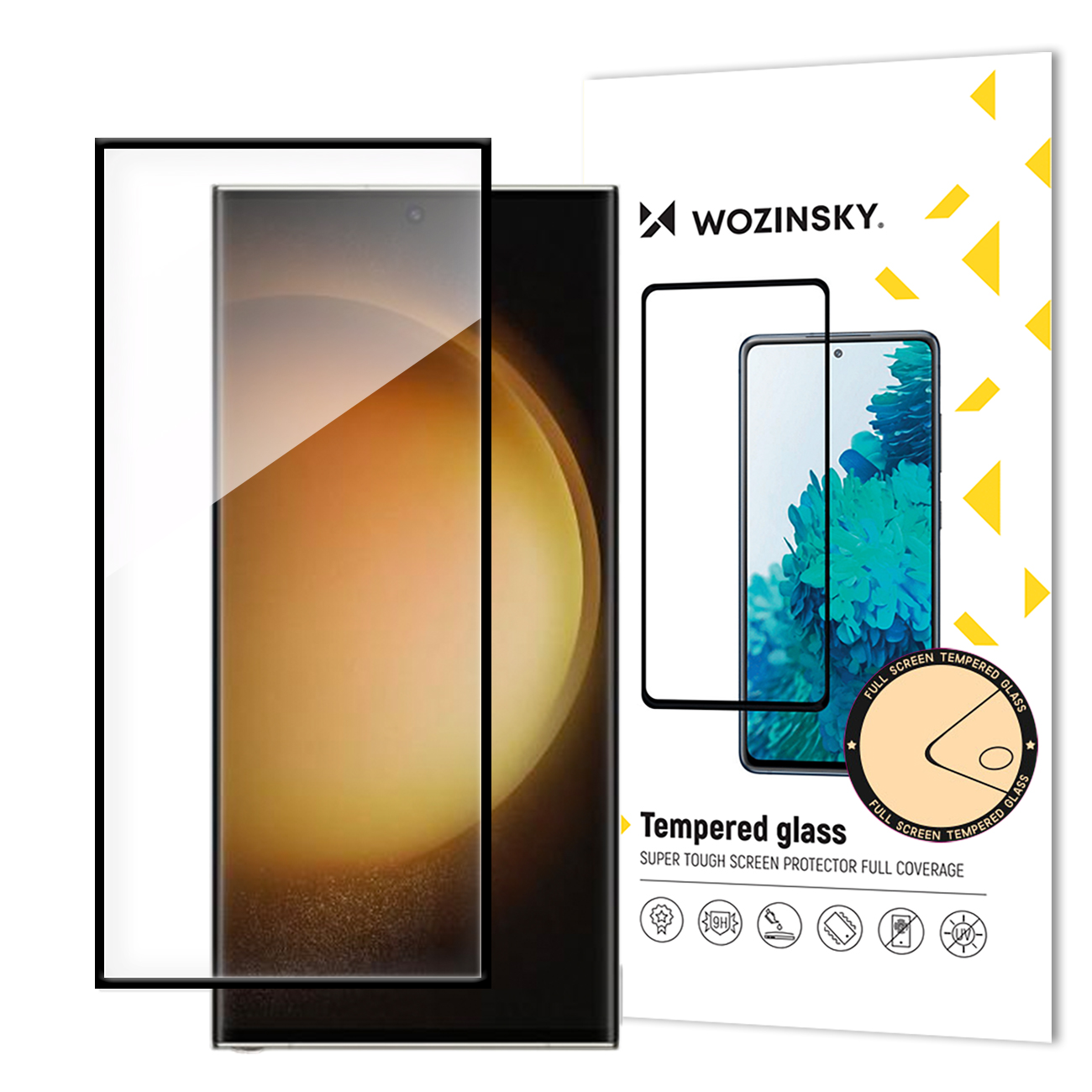 Wozinsky pilnībā līmējams rūdīts stikls Samsung Galaxy S24 Ultra ar melnu rāmi