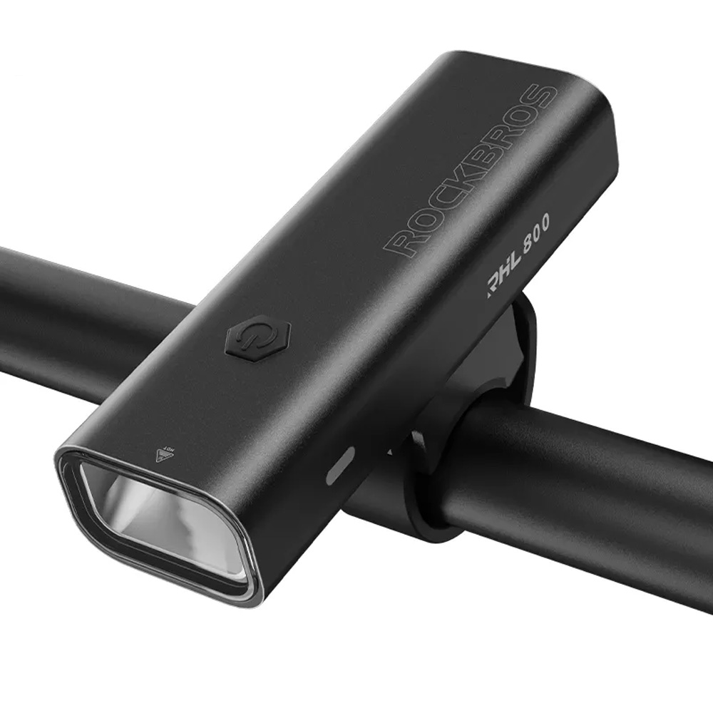 Rockbros 24710012001 priekšējais velosipēda lukturis 800 lm + USB-C - USB-A kabelis - melns