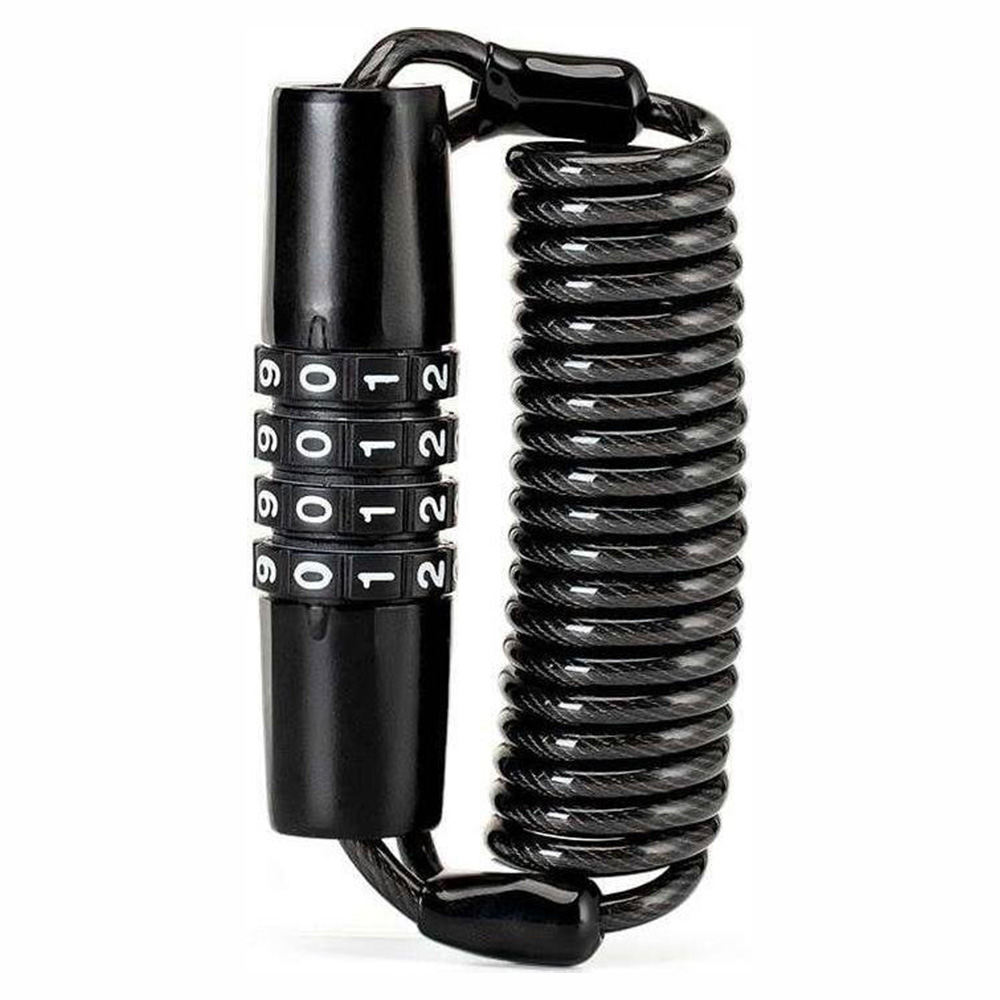 Rockbros T609 1.5 m velosipēda slēdzene ar kodu - melna