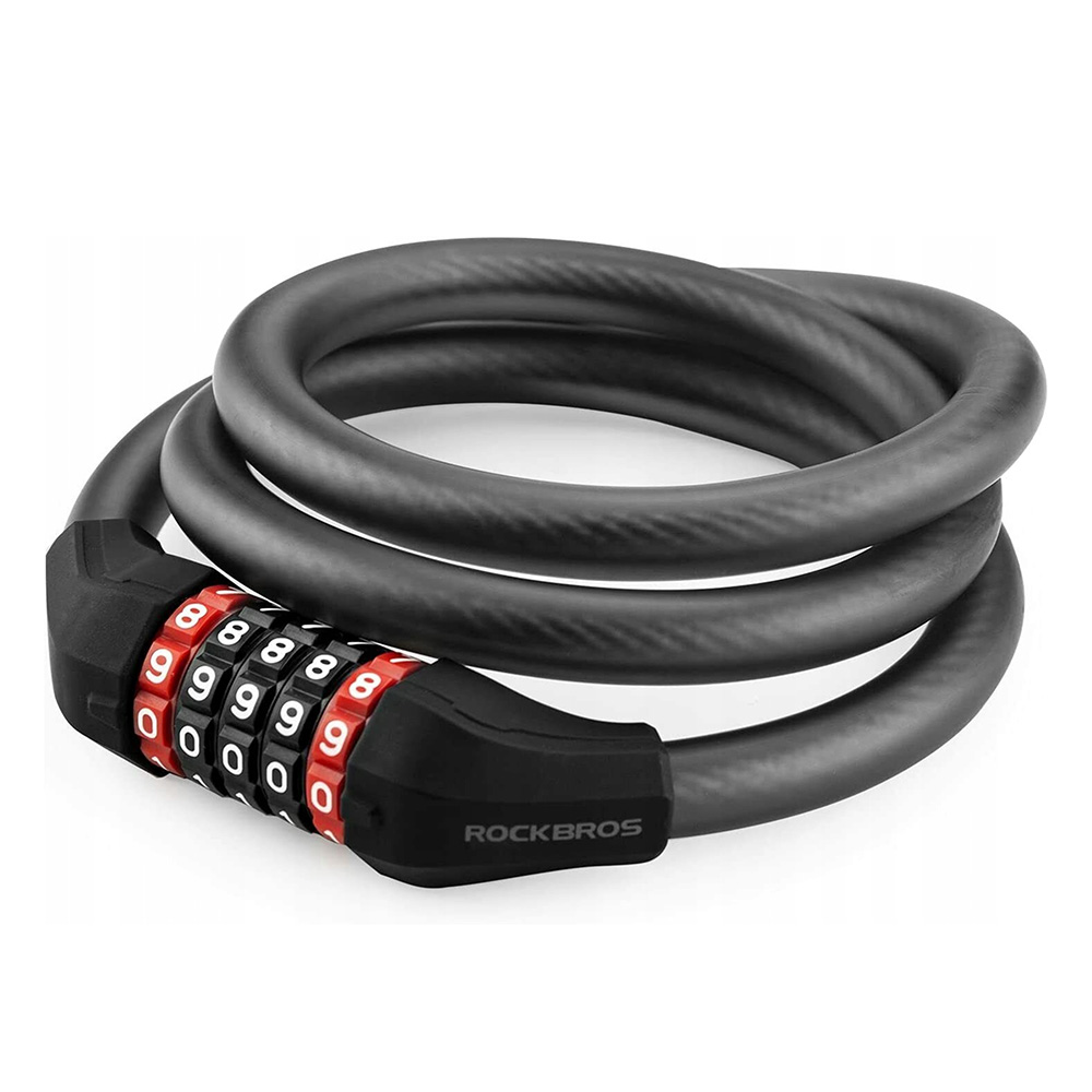 Rockbros RKS507-1BK velosipēda slēdzene ar kodu 1.8 m - melna
