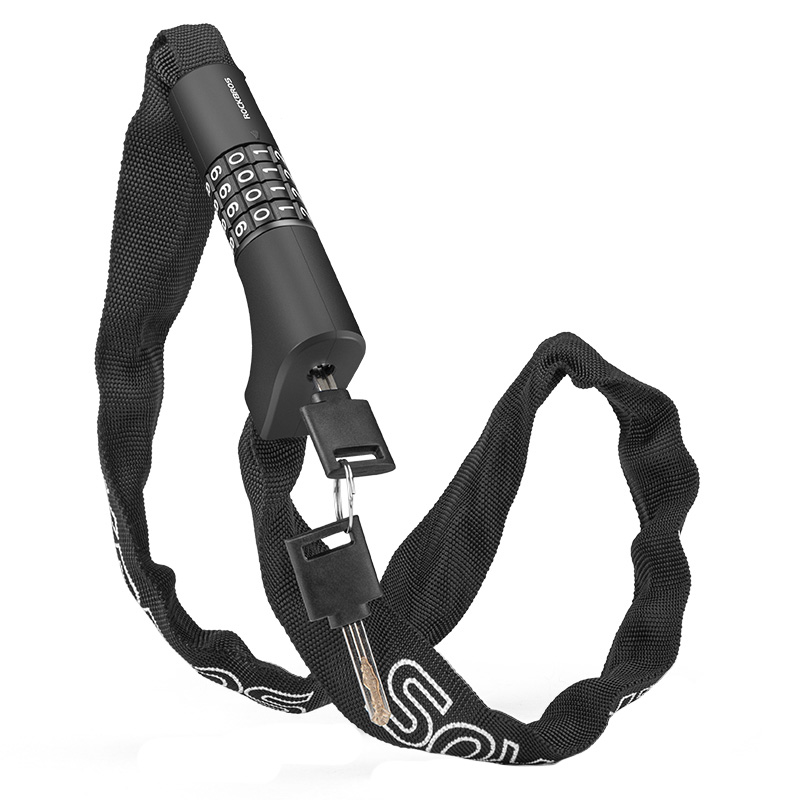 Rockbros 3230002001 velosipēda slēdzene ar kodu un atslēgu - melna