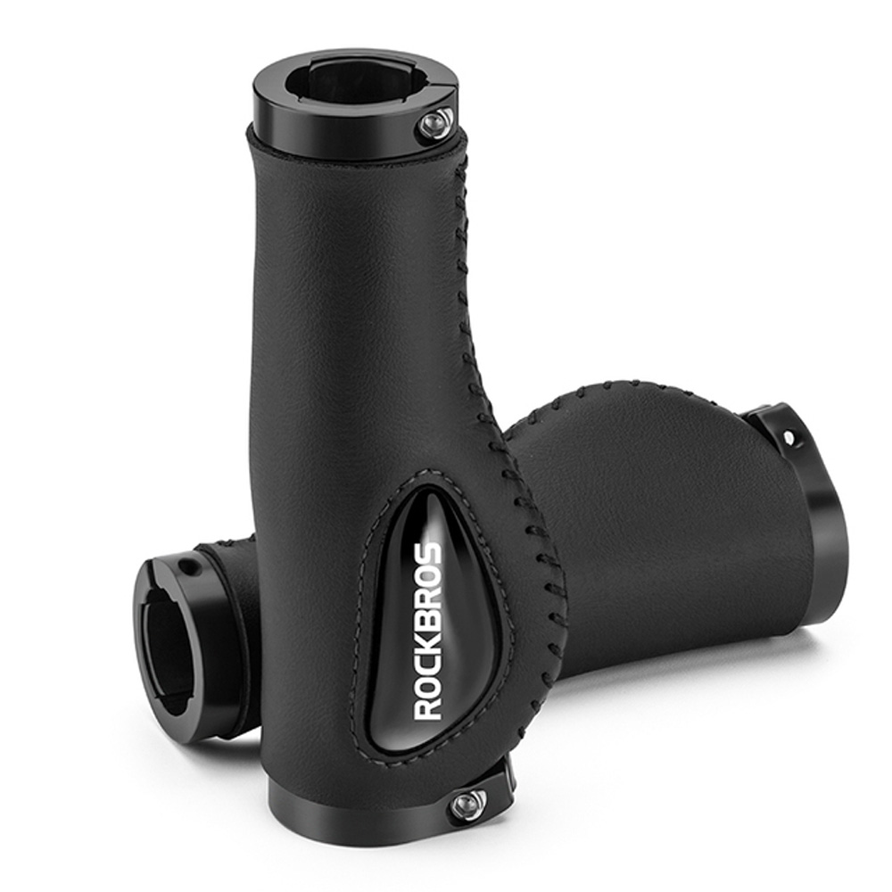 Rockbros 40720001001 ādas velosipēda rokturi - melni