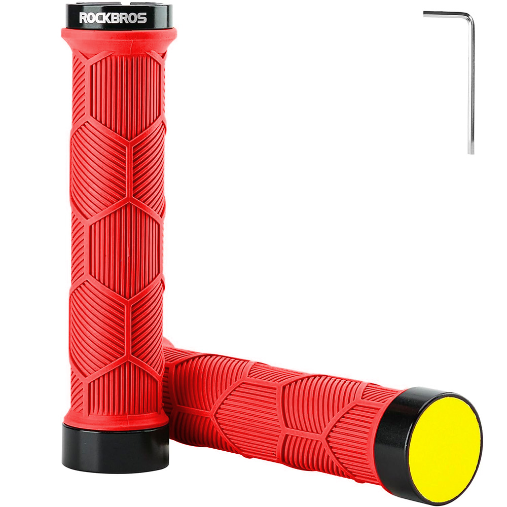 Rockbros 40720007002 velosipēda rokturi ar atstarotāju - sarkani