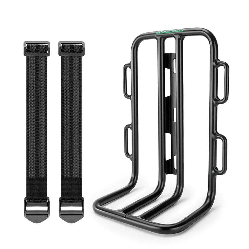 Rockbros 33210010001 priekšējais velosipēda bagāžnieks velosipēda dakšai - melns