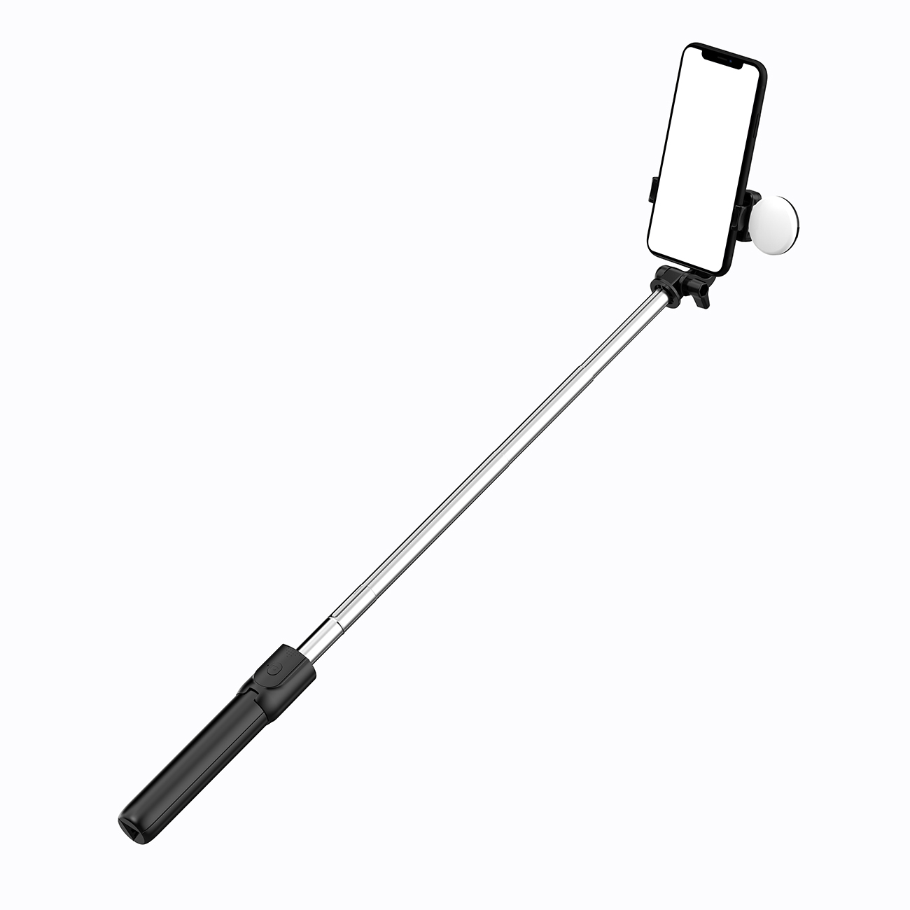 Selfiju nūja WR1YXS teleskopisks statīvs 0.71m ar apaļu lampu - melna