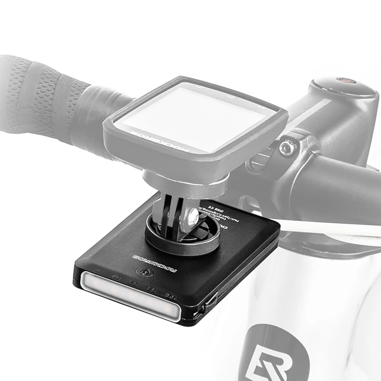 Rockbros JP008 priekšējais velosipēda lukturis ar ārējo akumulatoru 5000mAh 150lm IPX6 - melns