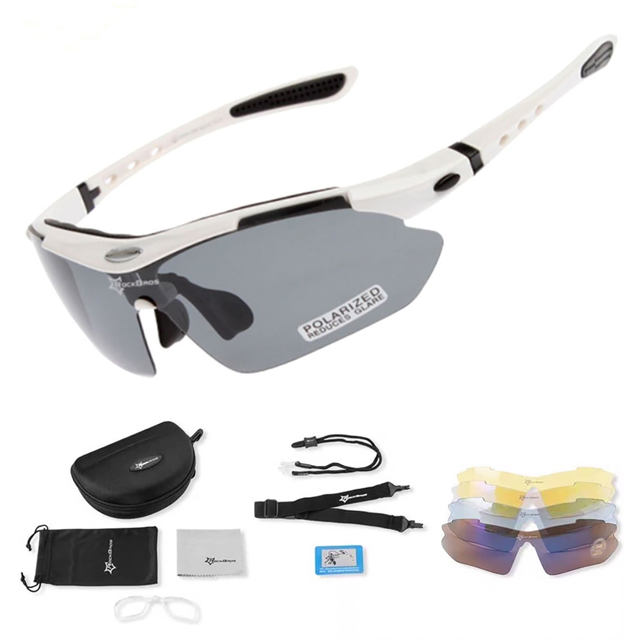 Rockbros 10002 polarizētas riteņbraukšanas brilles - baltas