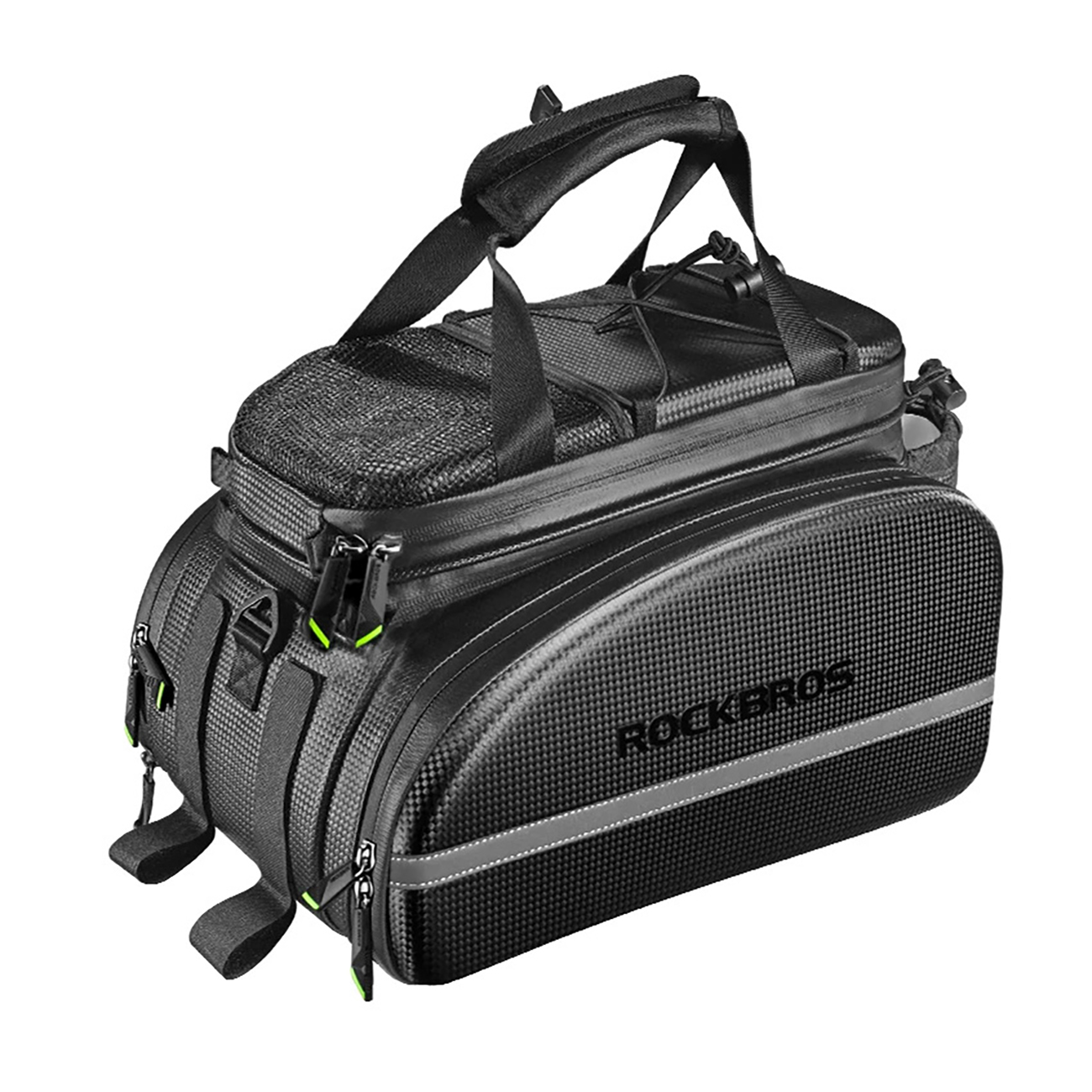 Rockbros A6-6 velosipēda soma bagāžniekam, 35 l, ar atlokāmām kabatām - melns