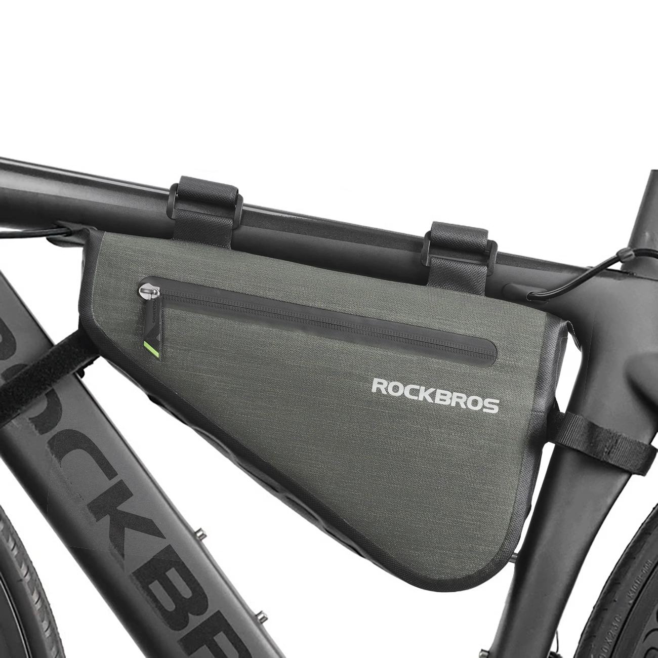 Rockbros AS-017 velosipēda rāmja soma 5 l - tumši zaļa
