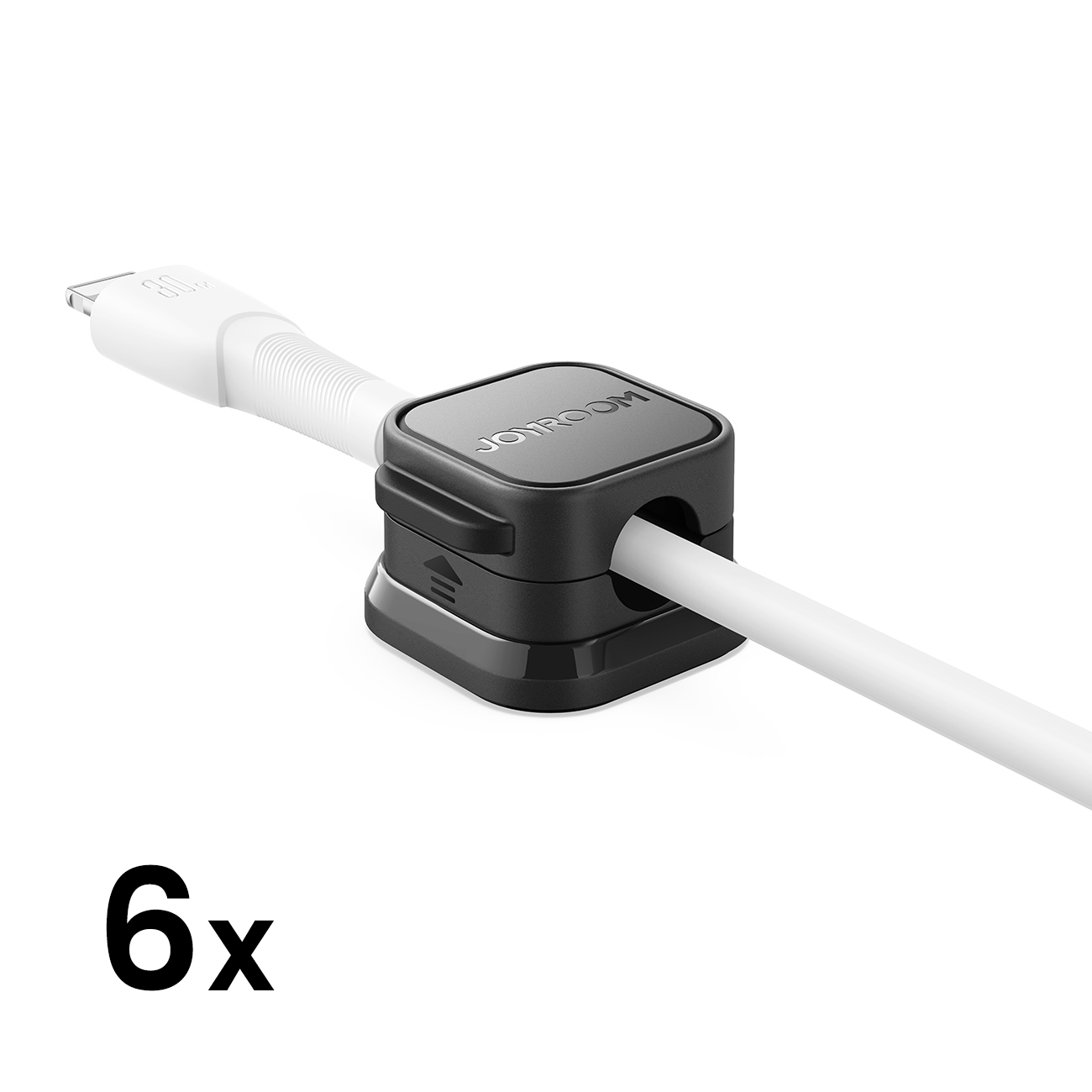 Magnētiskais kabeļu turētājs Joyroom JR-ZS368 6 gab. (melns)
