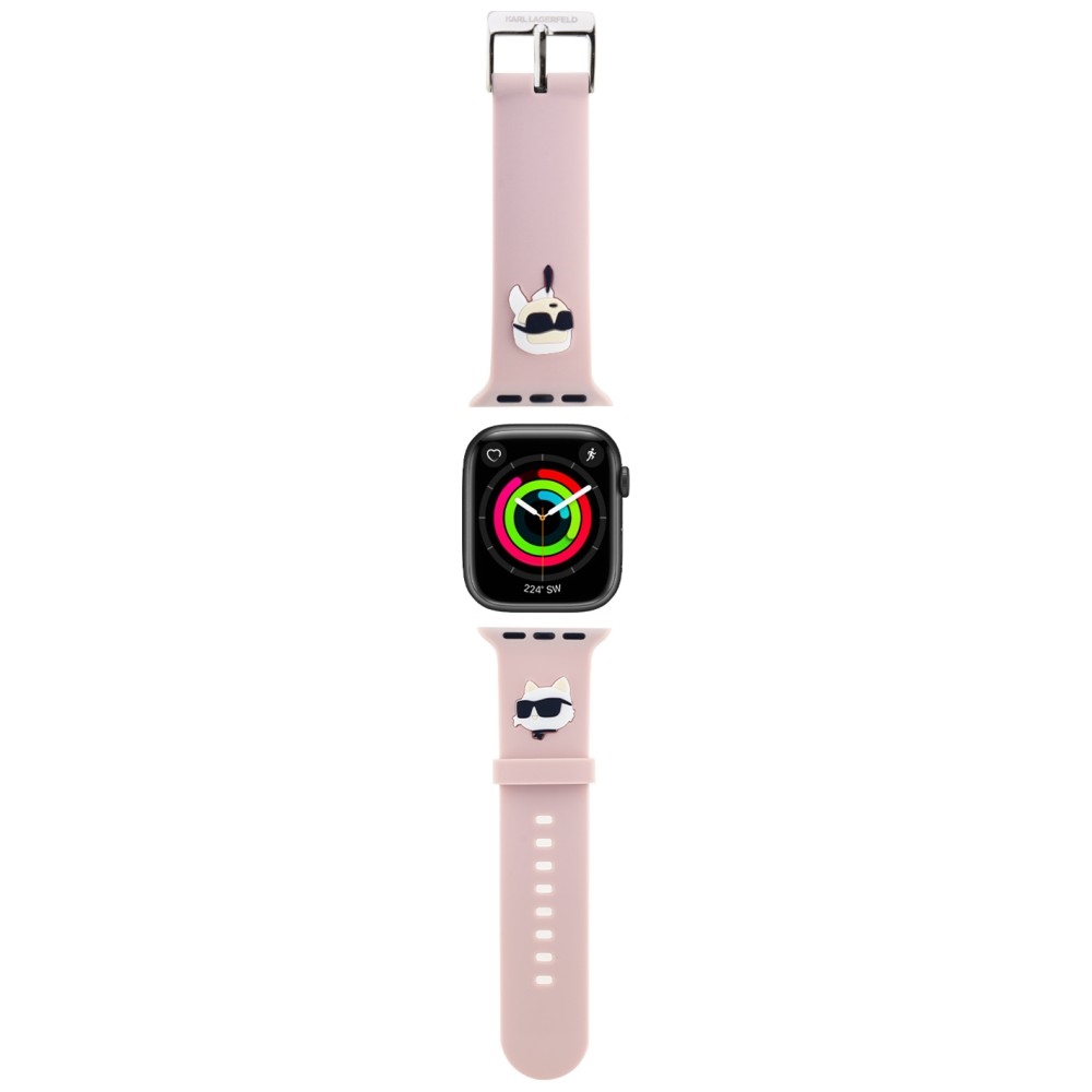 KARL LAGERFELD РЕМЕШОК KLAWMSLKCNP APPLE WATCH 38/40/41MM розовый/розовый РЕМЕШОК 3D RUBBER KARL&CHOUPETTE HEADS