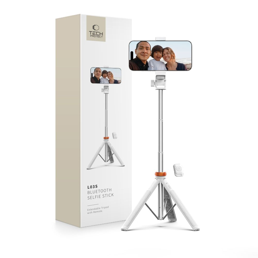 TECH-PROTECT L03S BLUETOOTH SELFIJU NŪJA AR TRIJKĀJI BALTS