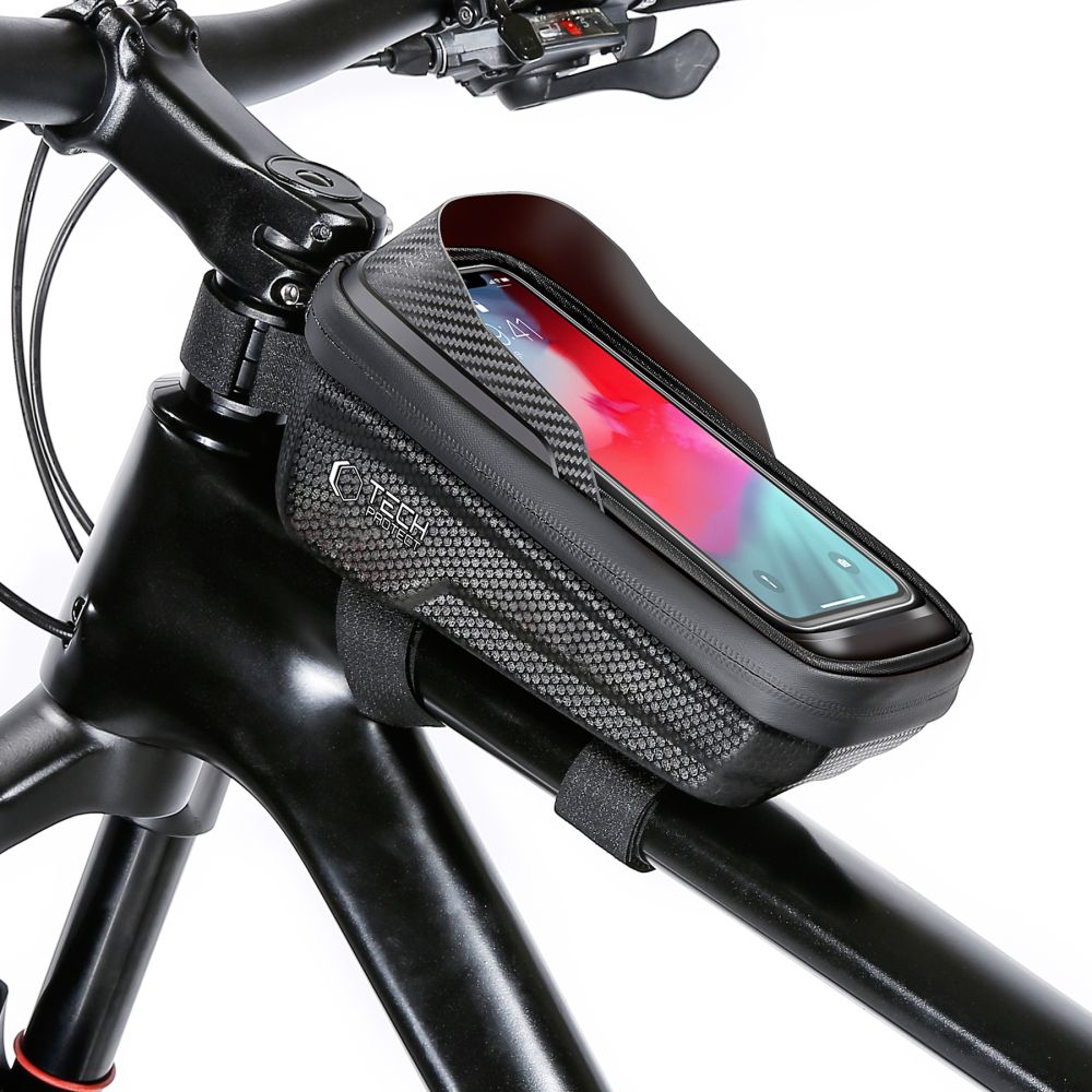 Tech-Protect V2 velosipēda soma ar vietu telefonam 1 l - melna