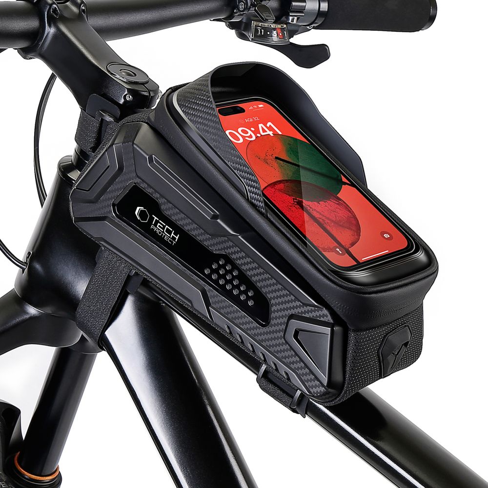 Tech-Protect V2 velosipēda soma ar vietu telefonam 1.2 l - melna