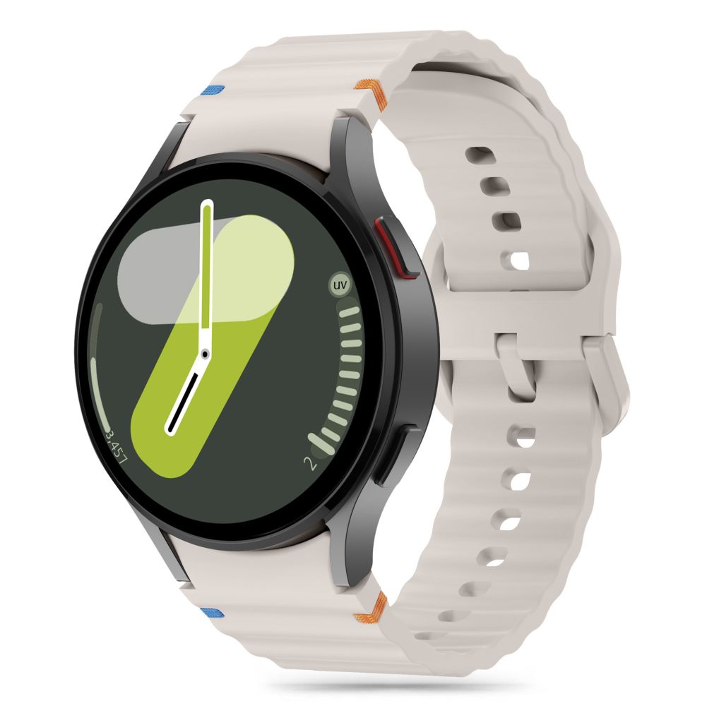 Tech-Protect силиконовый спортивный ремешок для Samsung Galaxy Watch 4 / 5 / 5 Pro / 6 / 7 / FE - бежевый