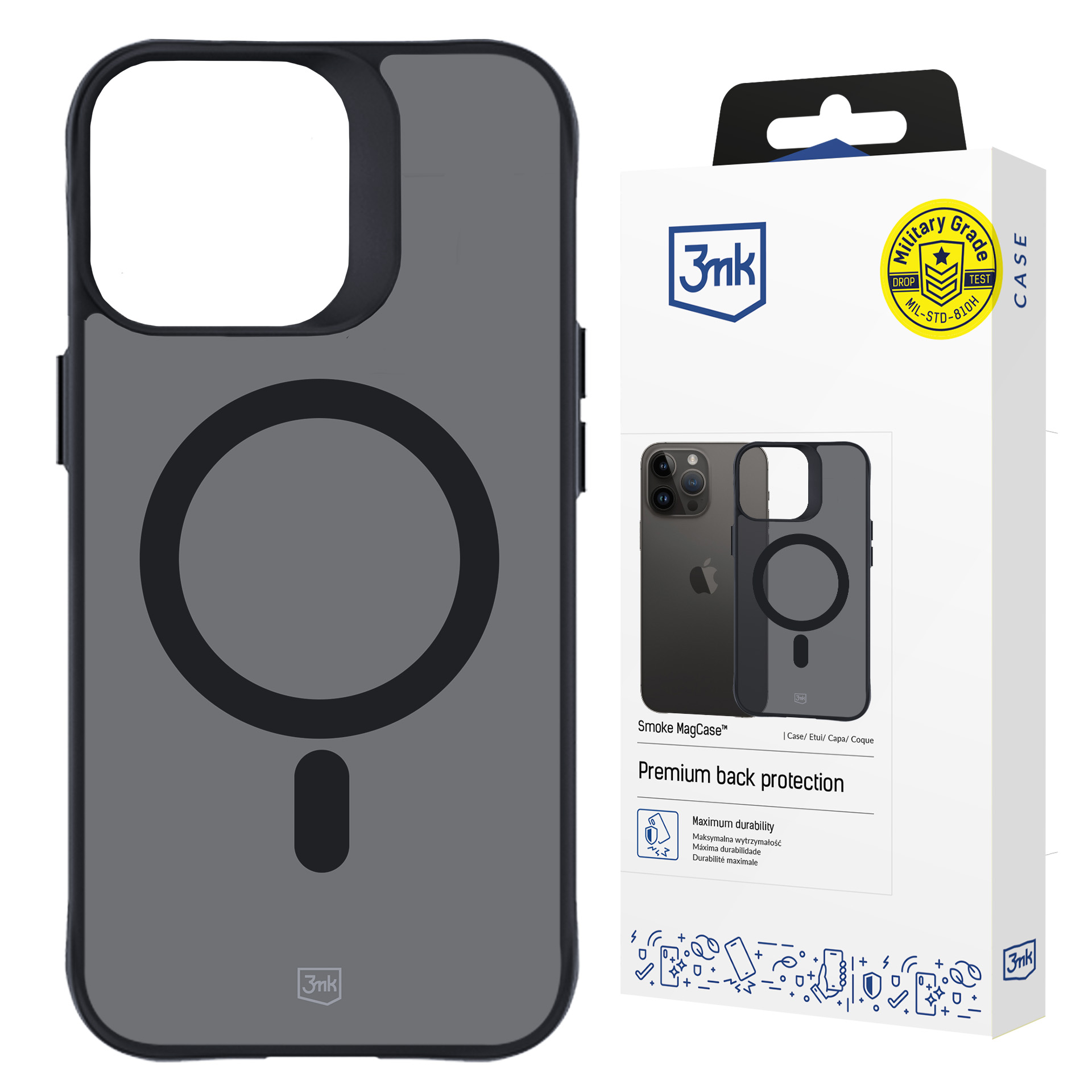 3mk Smoke MagCase with MagSafe for iPhone 15 Pro Max - Semi-Transparent
