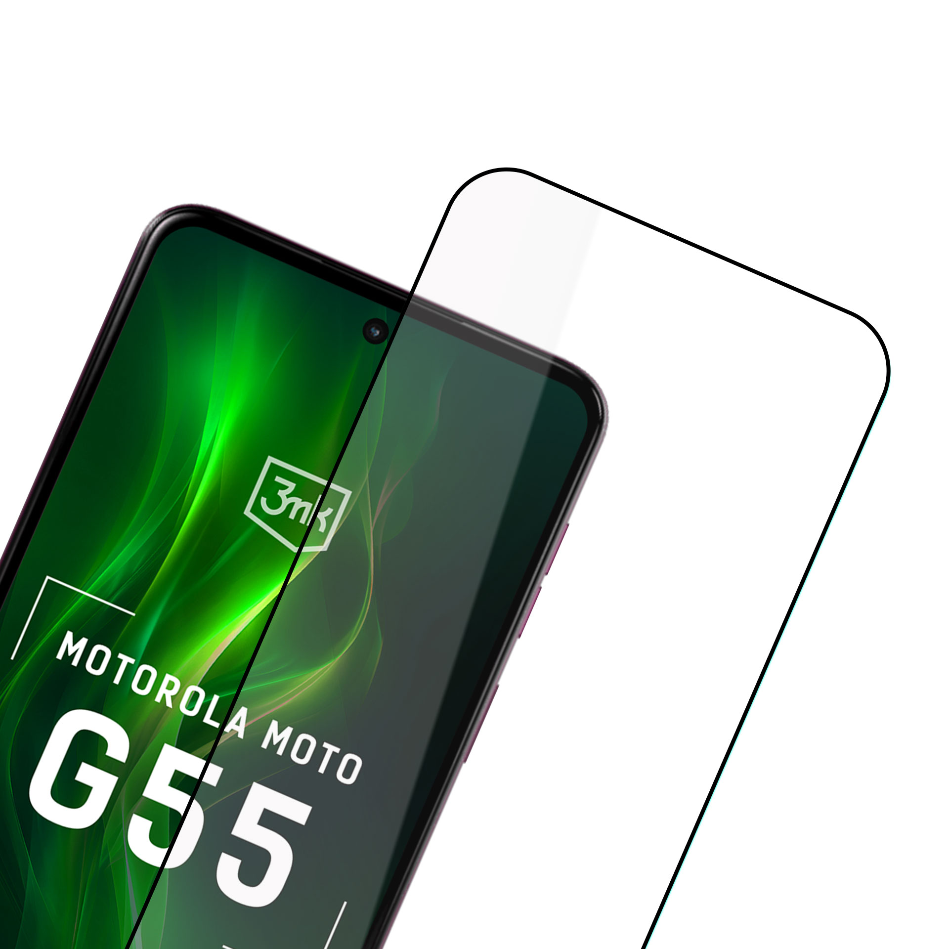 Rūdītais stikls 3mk HardGlass Max Lite Black priekš Motorola Moto G55 5G