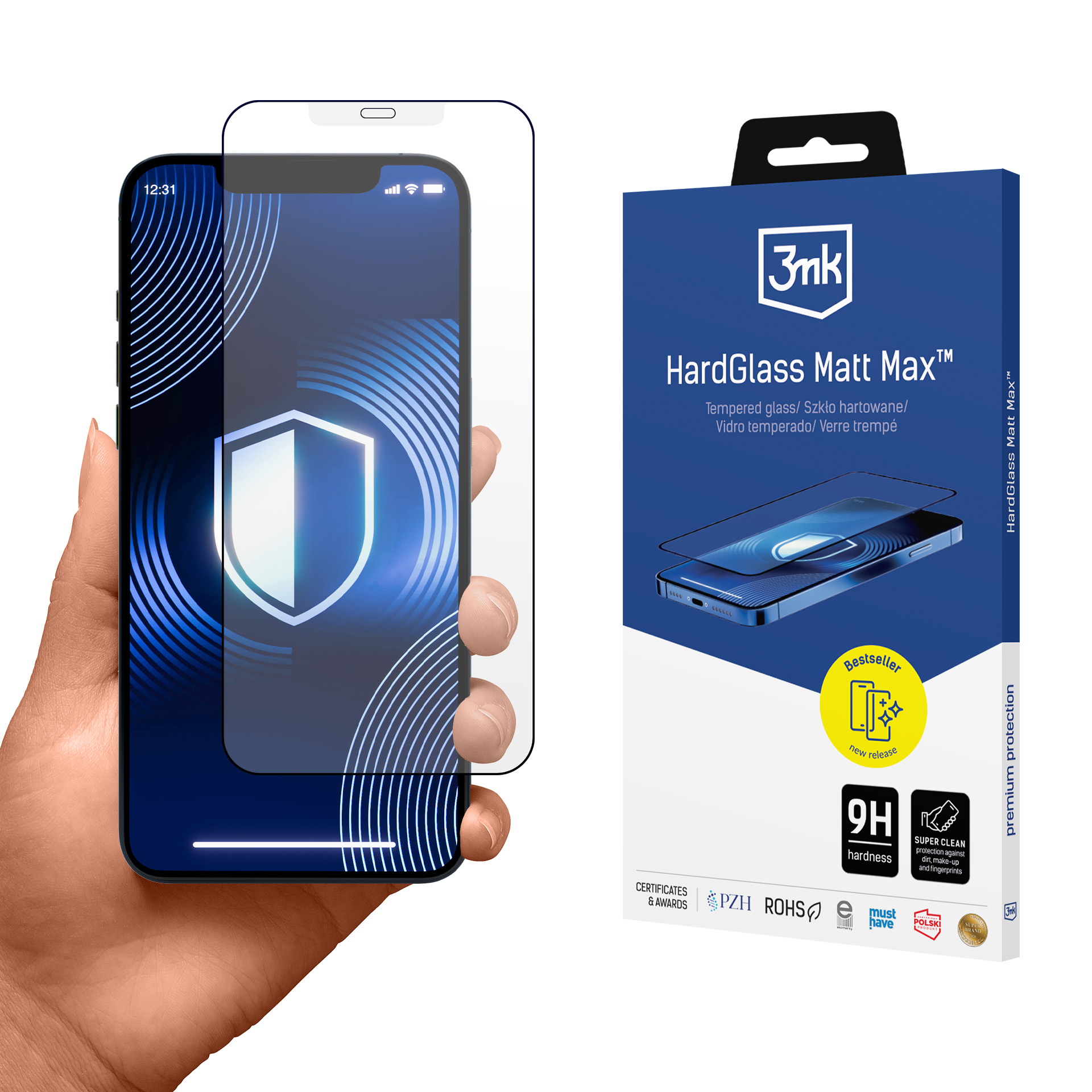 Matēts rūdītais stikls 3mk HardGlass Matt Max Apple iPhone 12 Pro Max