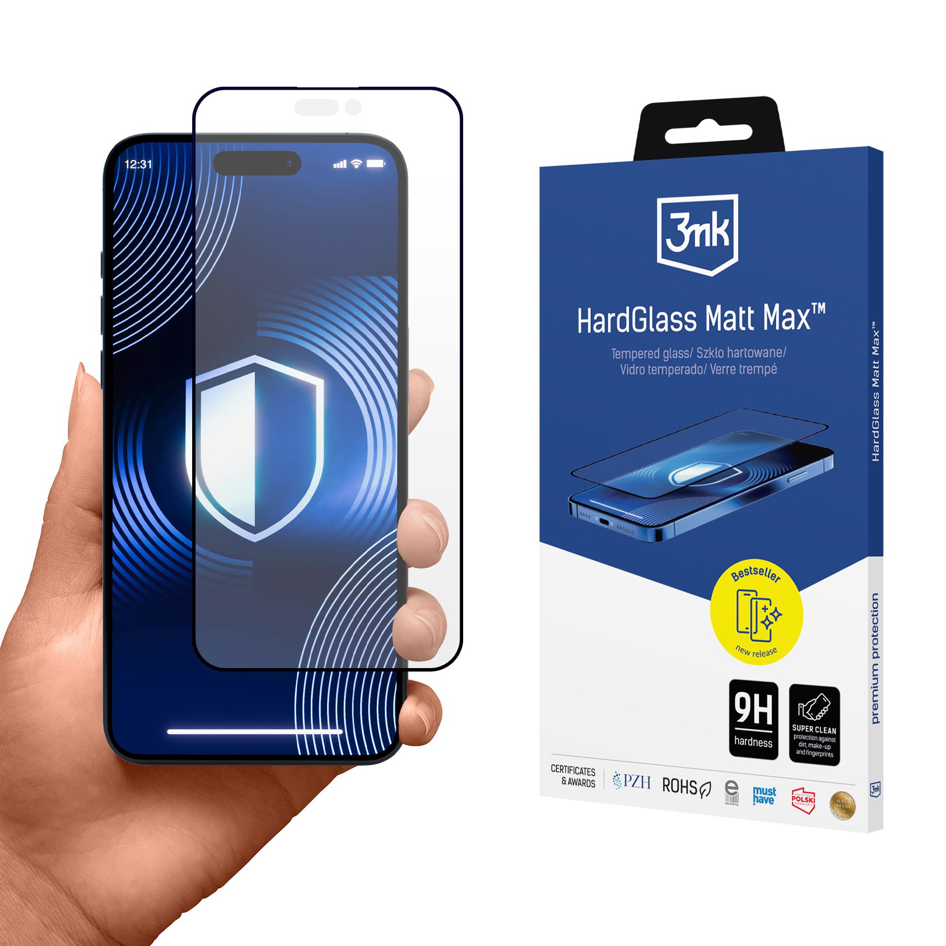 Matēts rūdītais stikls 3mk HardGlass Matt Max Apple iPhone 14 Pro Max