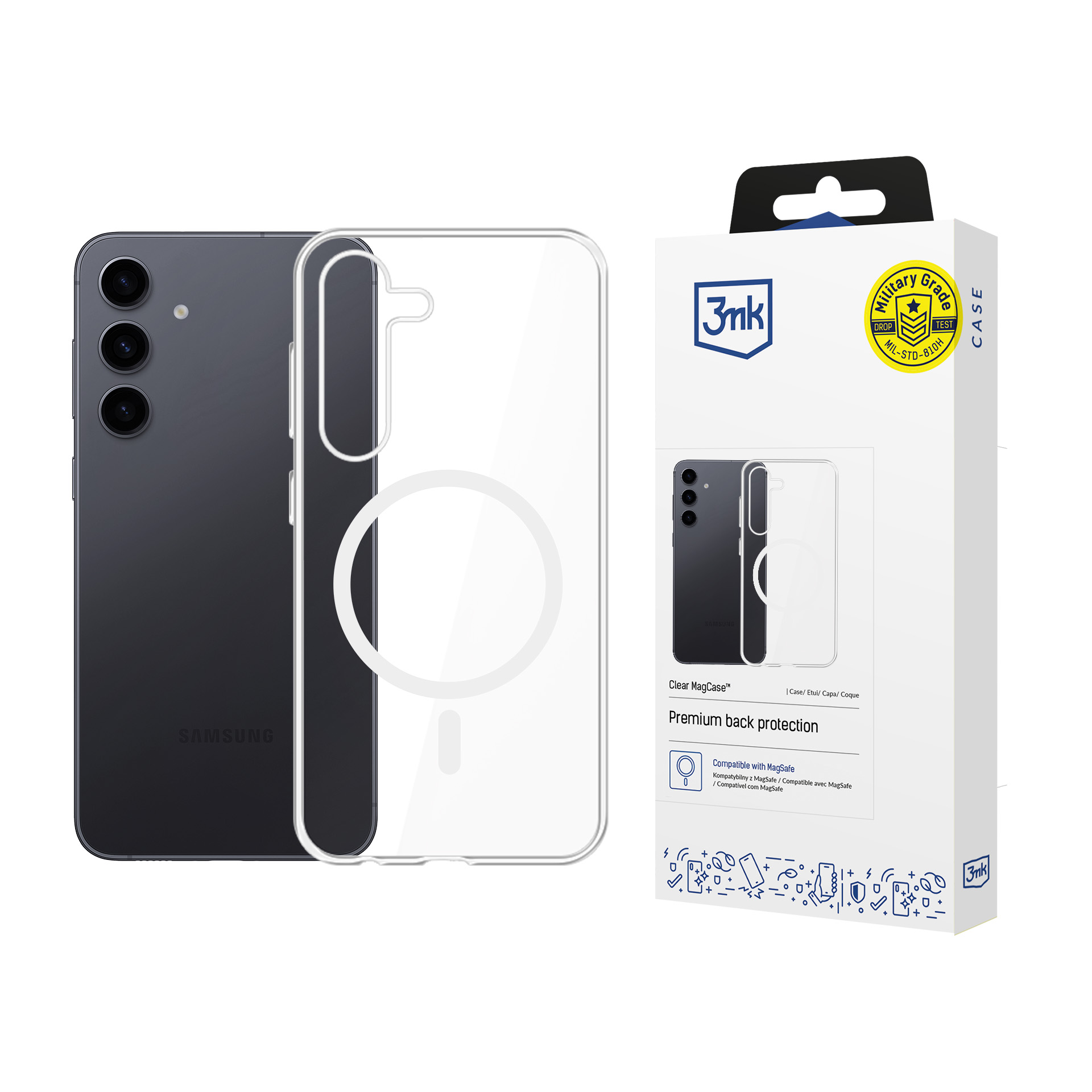 3mk Caurspīdīgs Magnētiskais apvalks Samsung Galaxy S24+ - caurspīdīgs