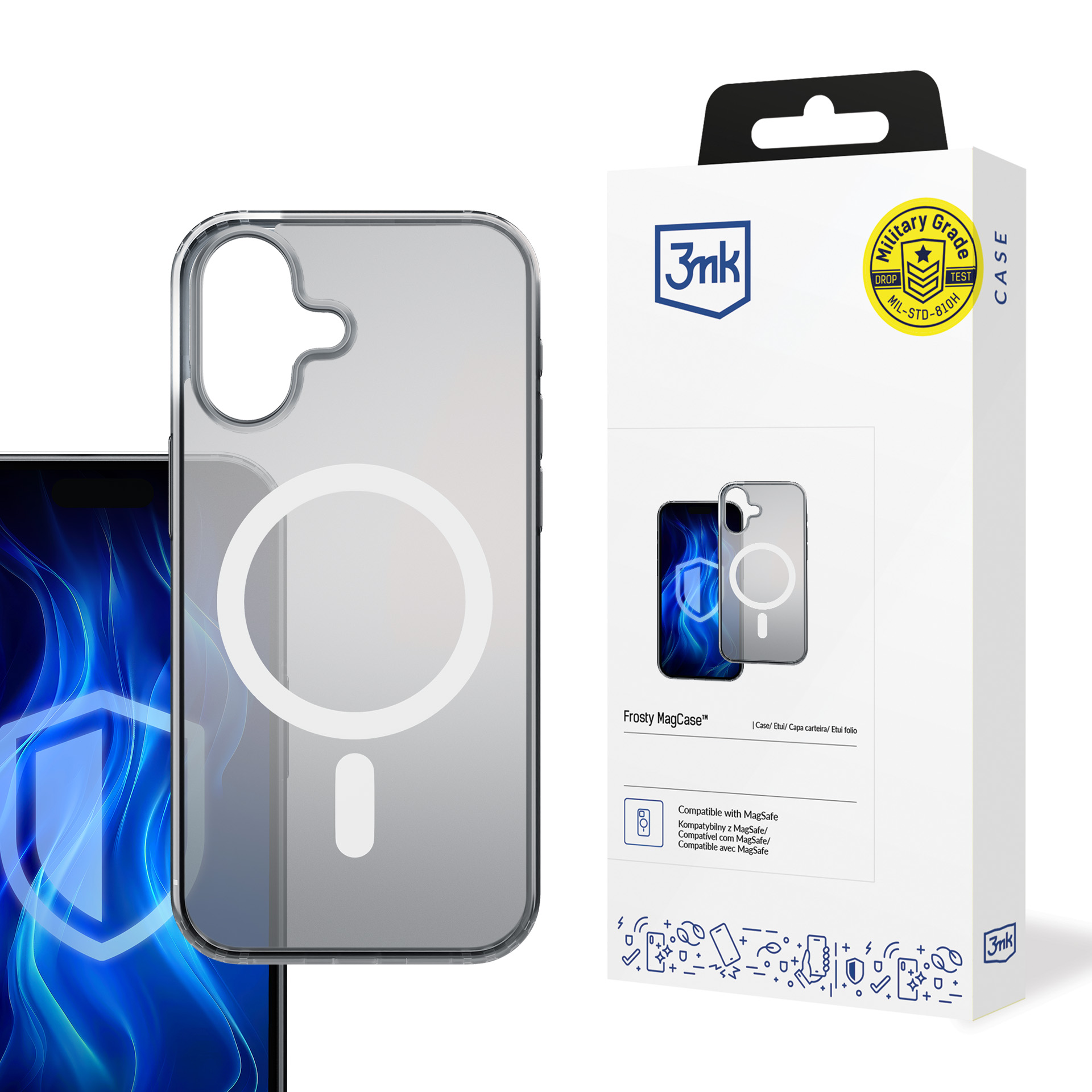 3mk Frosty MagApvalks Balts Apple iPhone 16 - balta