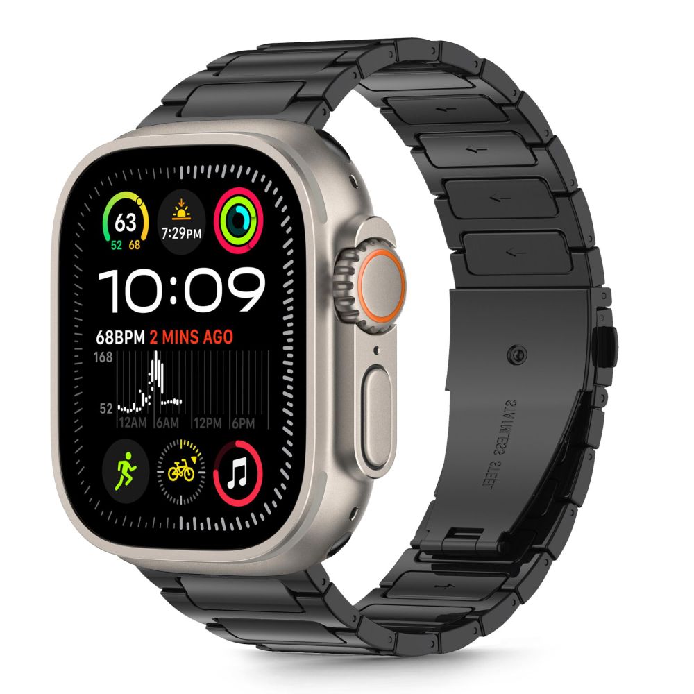 Siksniņa TECH-PROTECT STAINLESS CLASSIC APPLE WATCH 6 / 7 / 8 / 9 / 10 / SE / ULTRA 1 / 2 (44 / 45 / 46 / 49 MM) melns