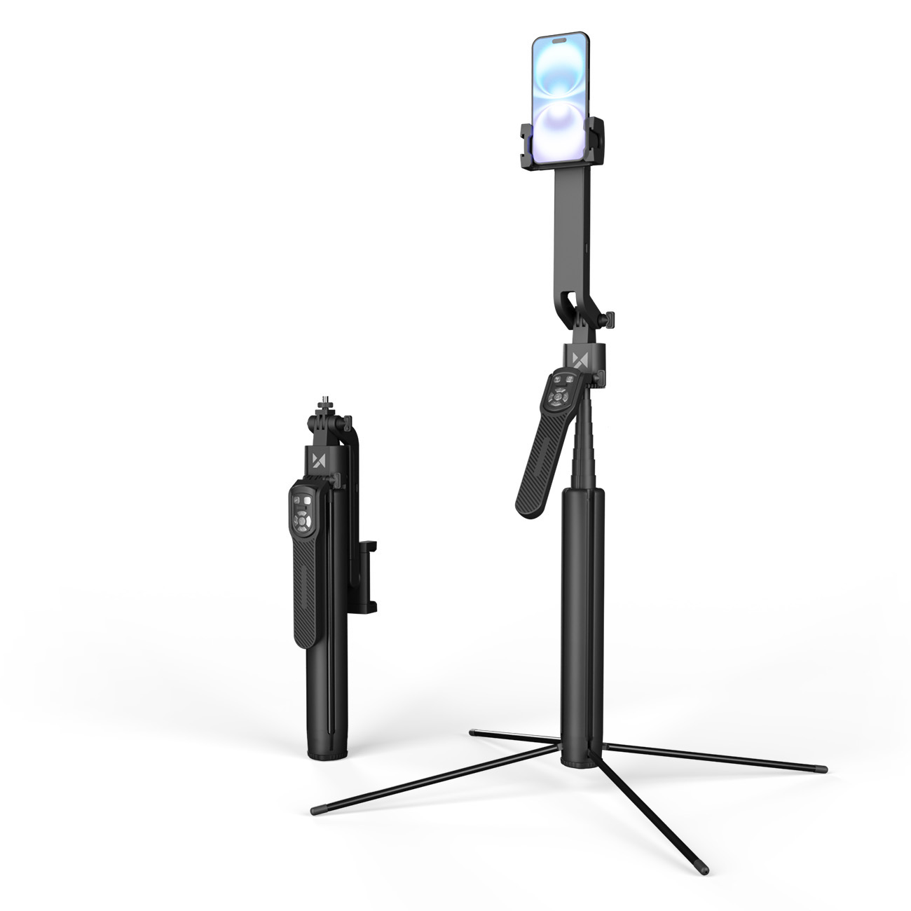 Wozinsky WST-360YS selfiju nūja ar statīva funkciju, 360° AI automātisku sejas izsekošanu un žestu vadību - melna